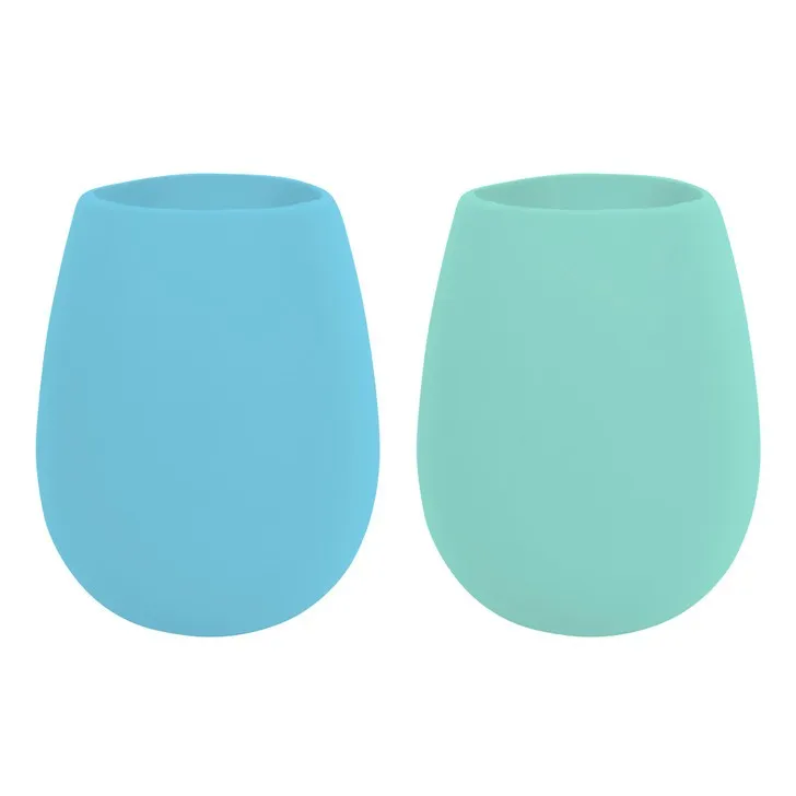 Avanti 13341 - Silicone Stemless Wine Glass, Set of 2 - Blue/Mint