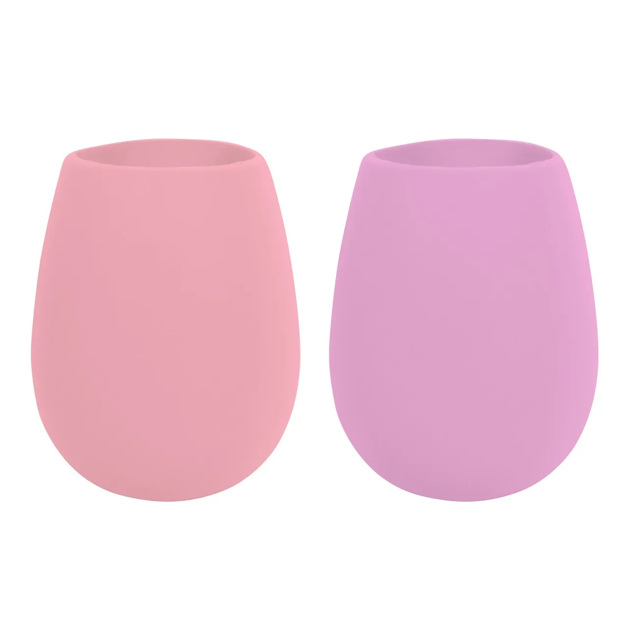 Avanti 13342 - Silicone Stemless Wine Glass, Set of 2 - Pink / Magenta