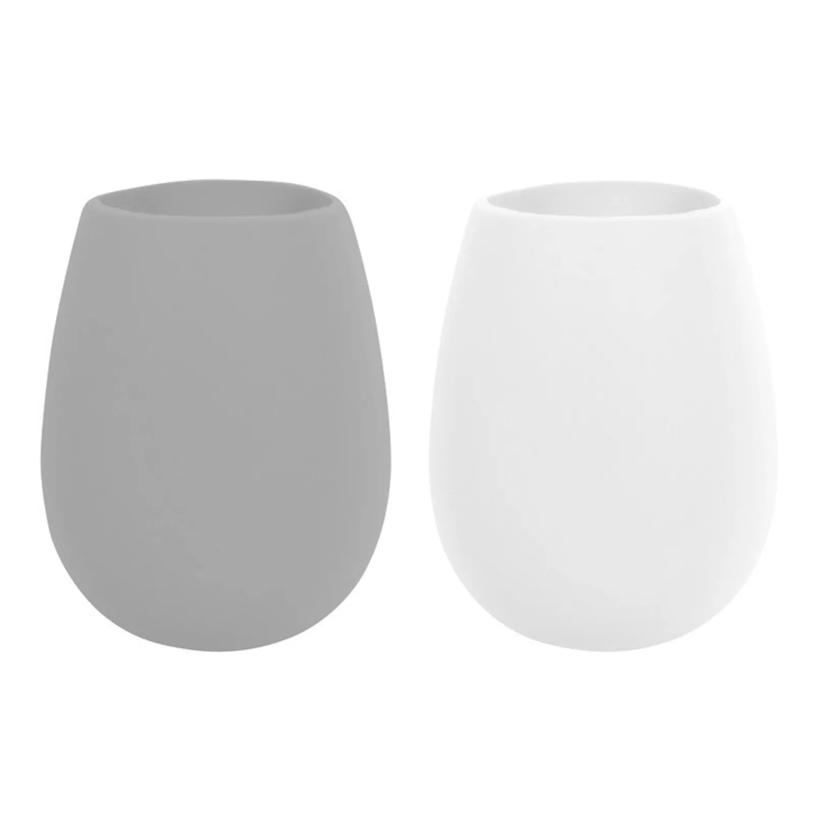 Avanti 13343 - Silicone Stemless Wine Glass, Set of 2 - White / Grey
