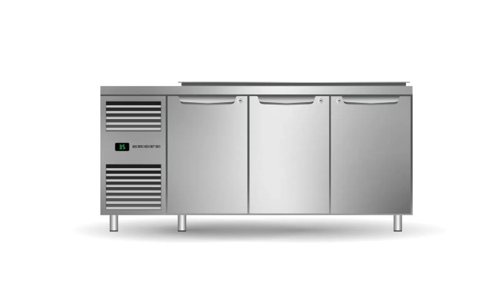 SKOPE PG13.PPS.DC.3.SD - 3 Solid Door Salad Preparation GN1/3 Fridge