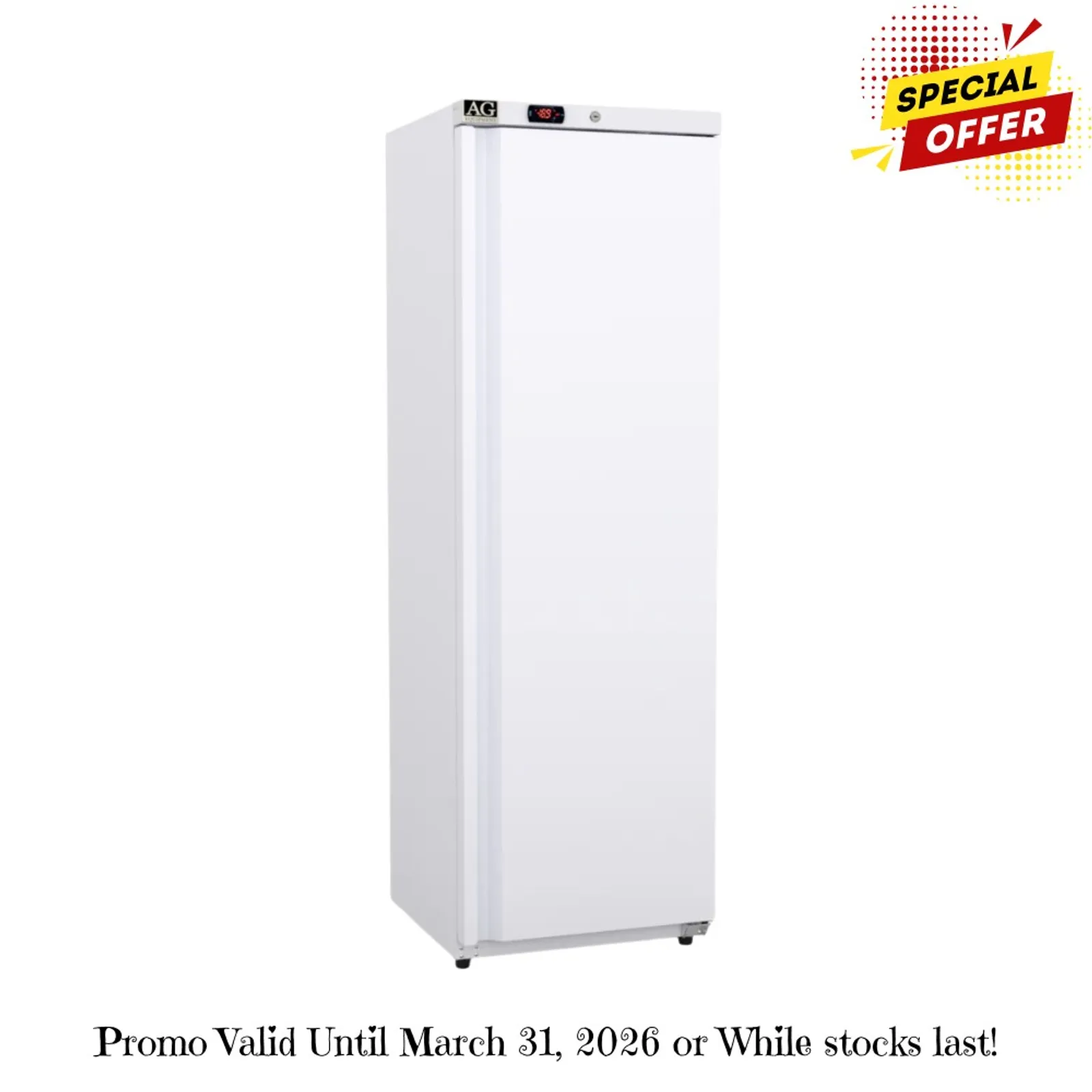 AG Equipment F400V - 400L Upright Single Door Light-Duty Ventilated Freezer