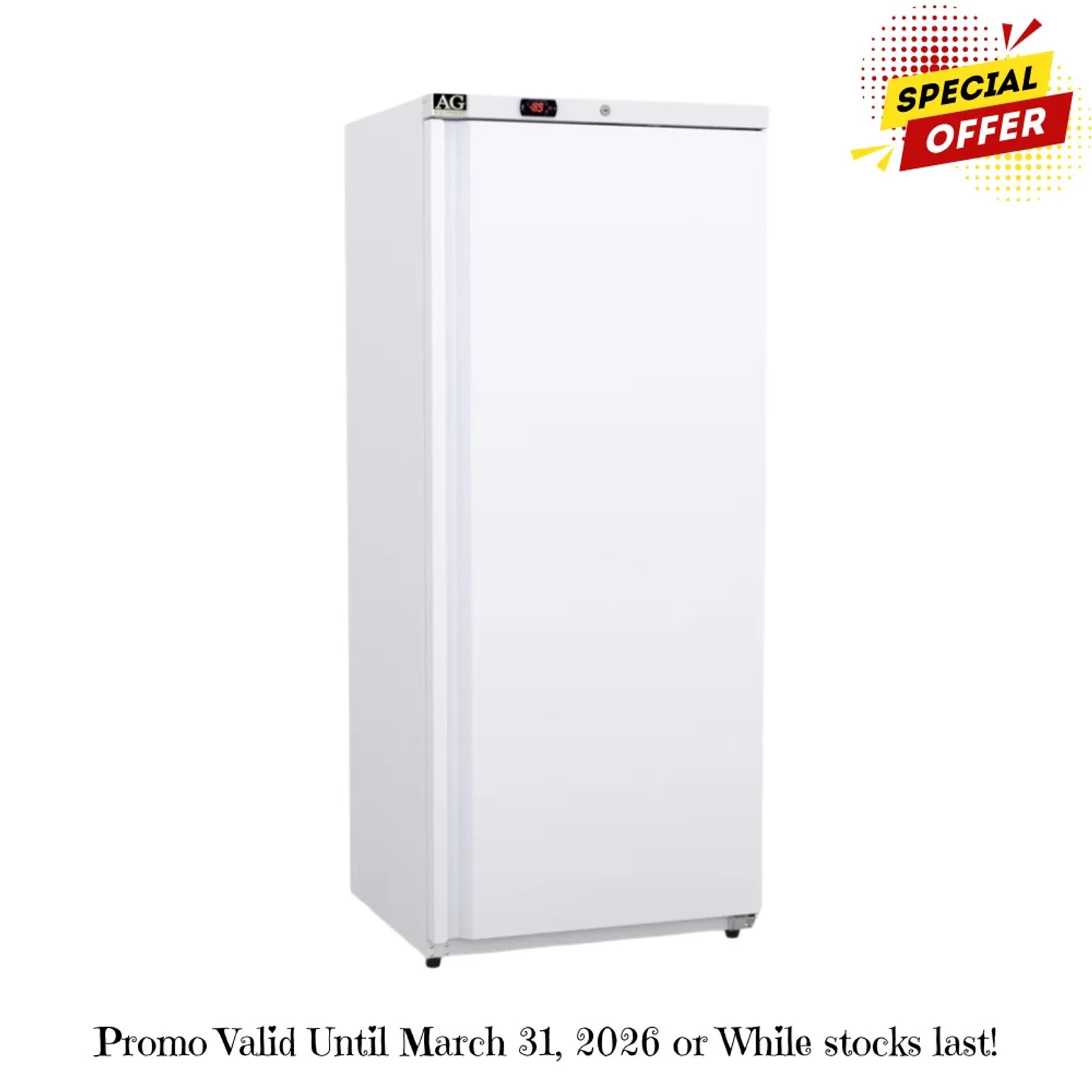 AG Equipment F600V - 600L Upright Single Door Light-Duty Ventilated Freezer