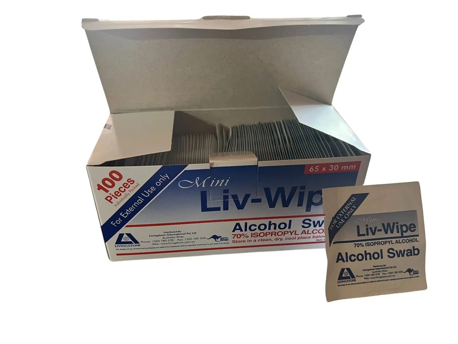 ACE Filter Mini Liv-Wip Alcohol Swab (Pack of 100)