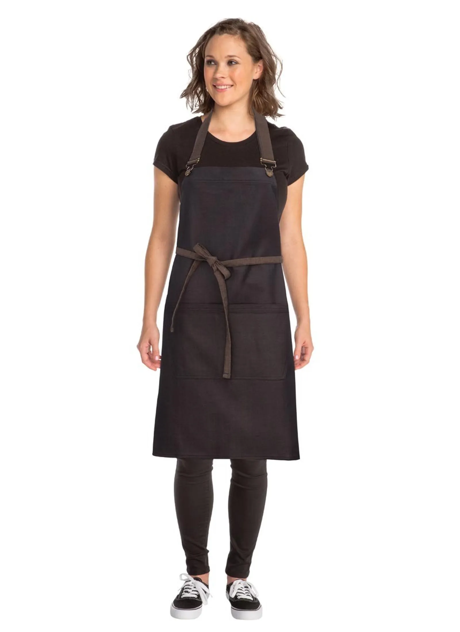Chef Works ABWT051-BNB Boulder Black Bib Apron