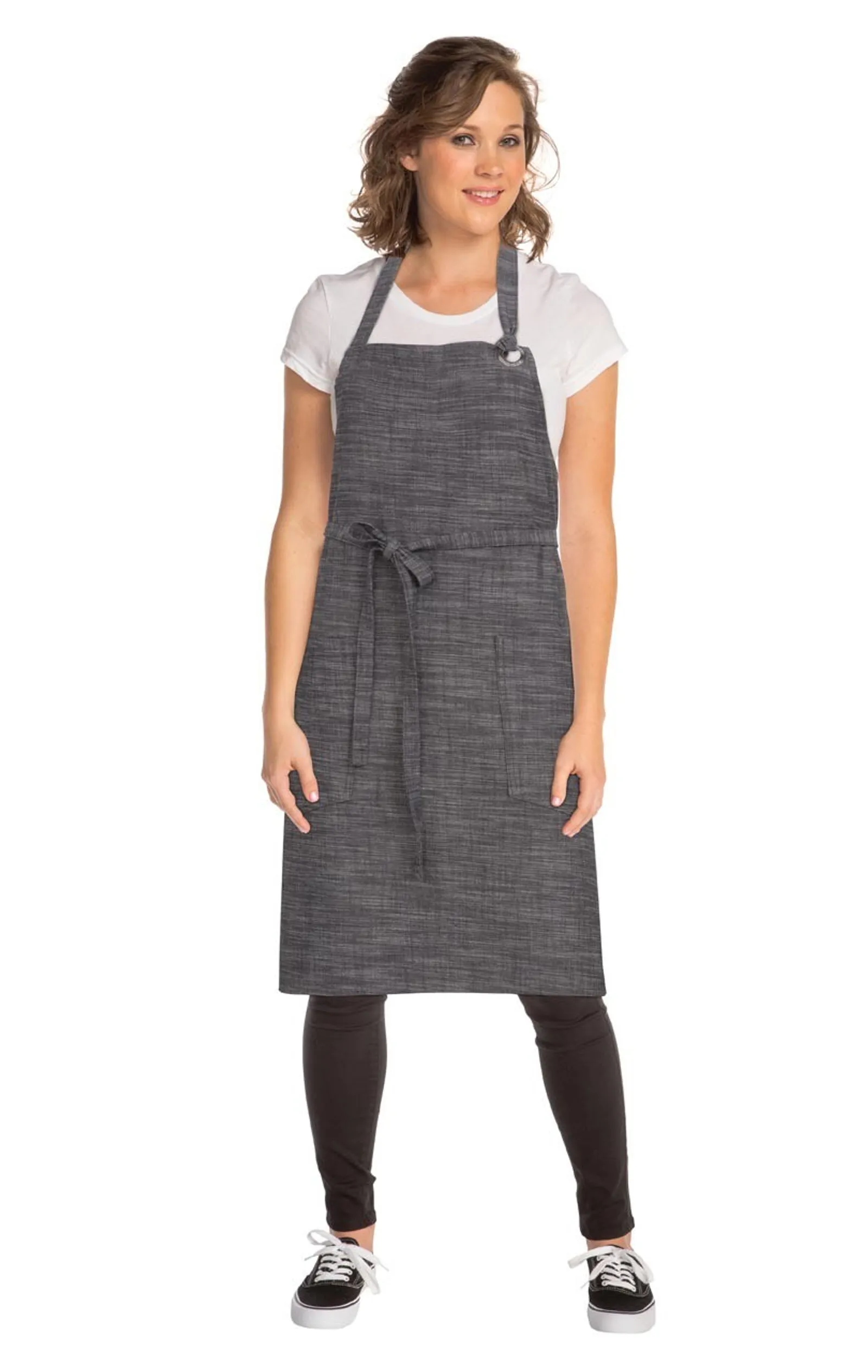 Chef Works ABXX052-BSL Corvallis Grey Bib Apron