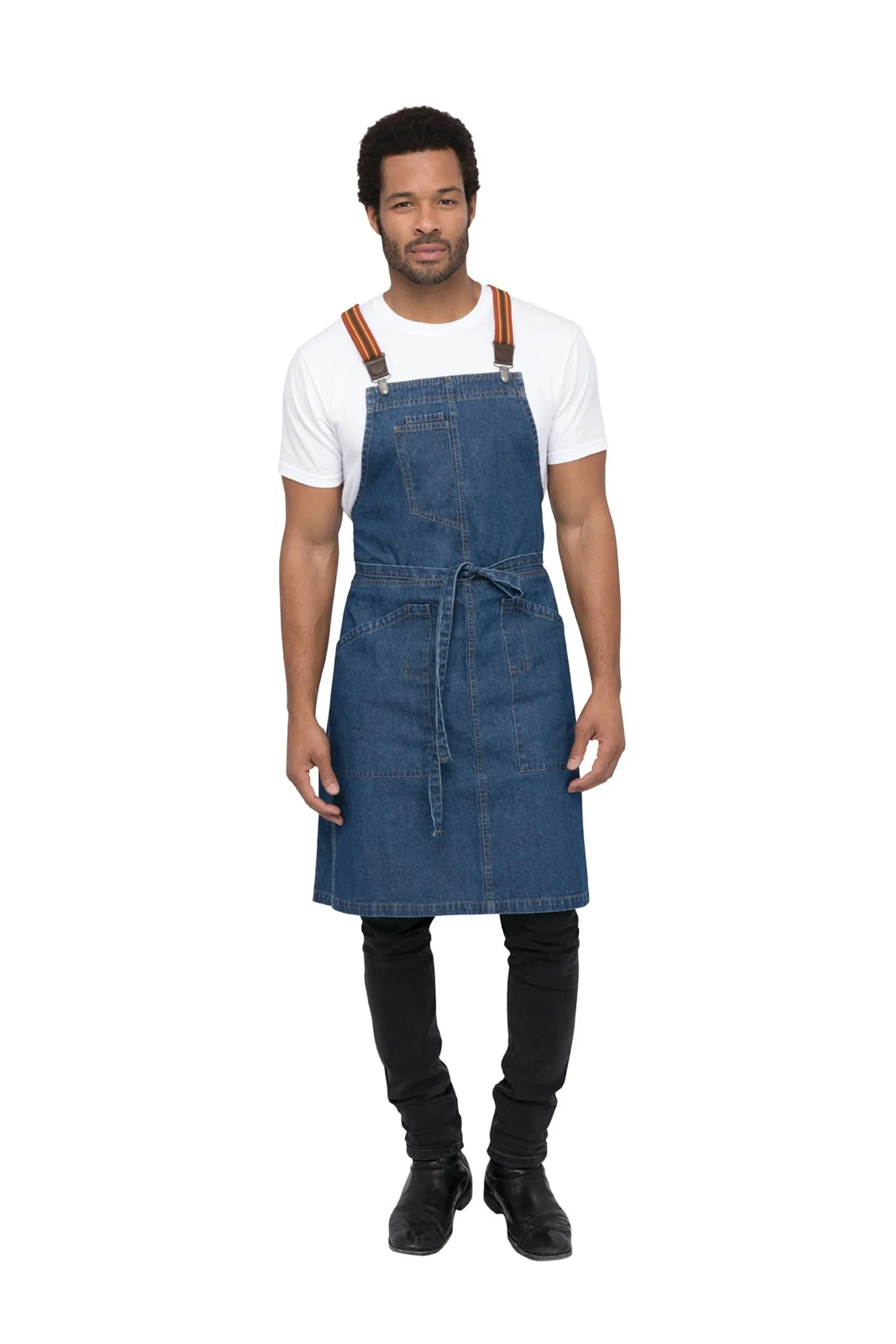 Chef Works ABS01-MDB Berkeley Mid Blue Bib Apron