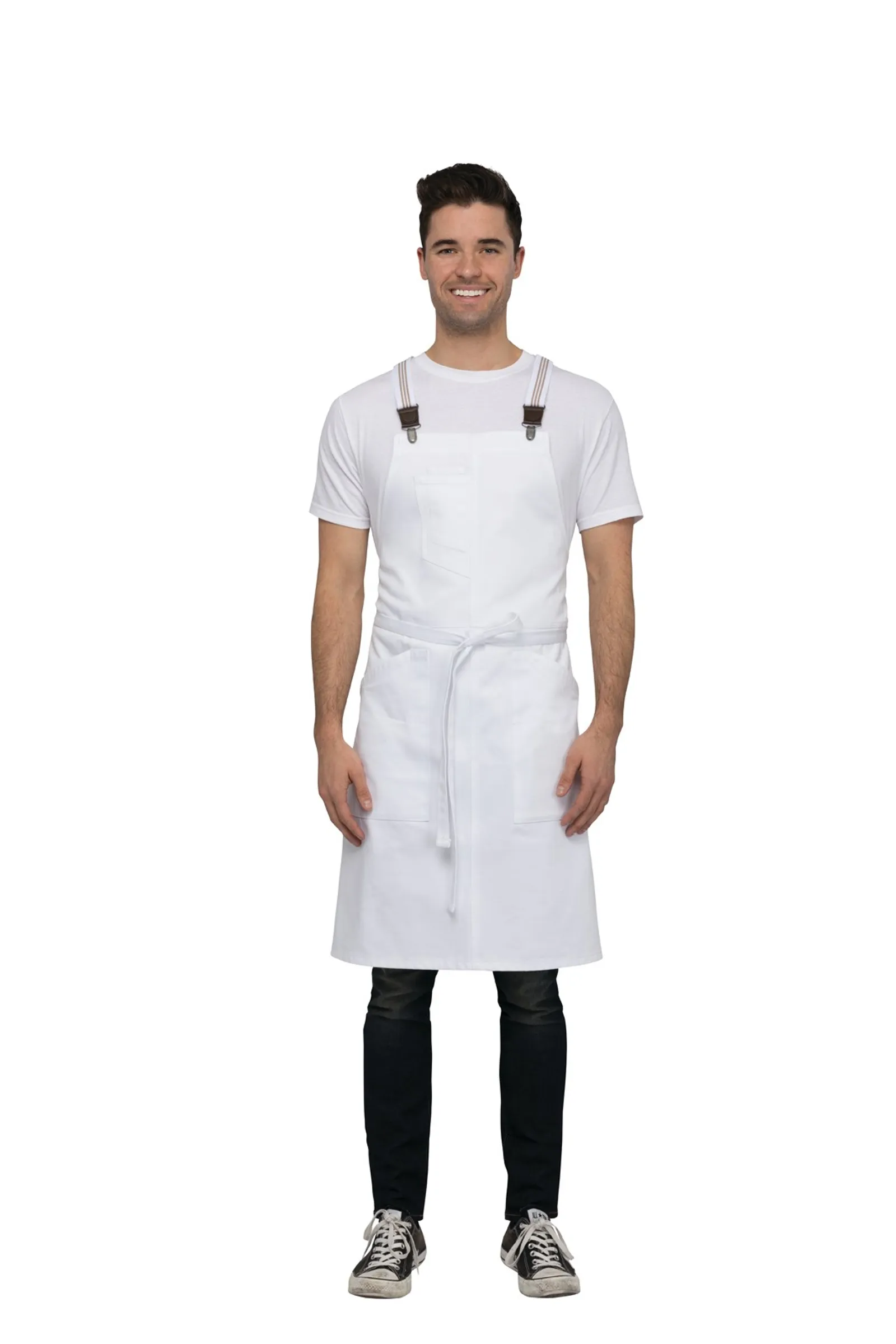 Chef Works ABS01-WHT Berkeley White Bib Apron