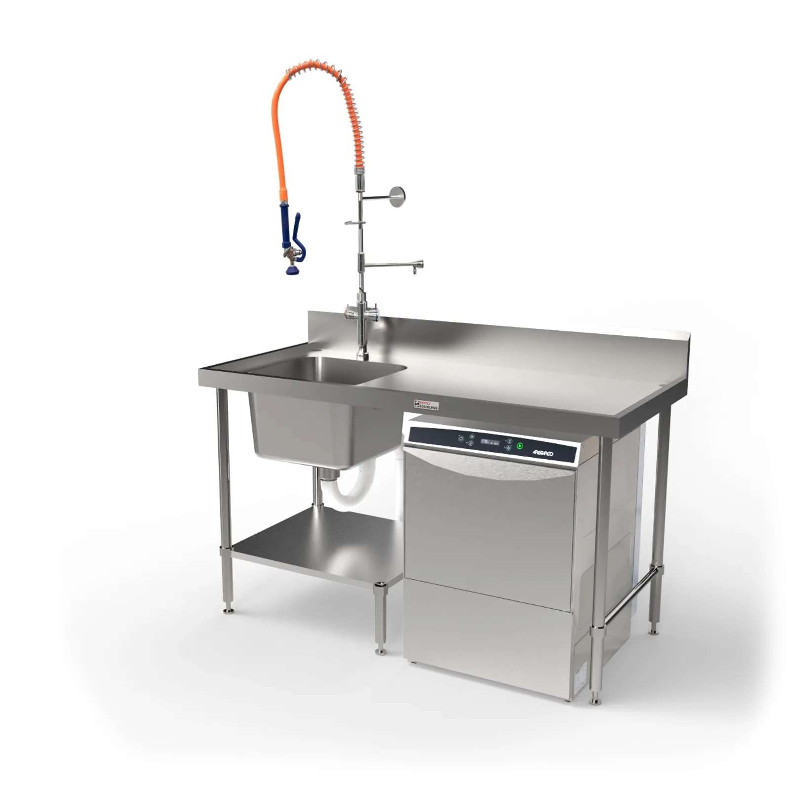 Aristarco Undercounter Dishwasher + Simply Stainless Sink & Spray Tap All in One Dishwashing Solution