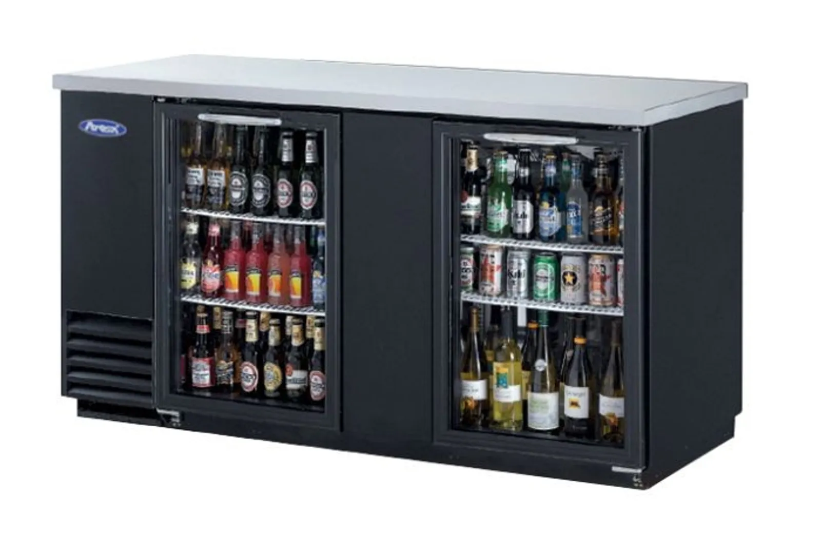 Atosa MBB69 - 2 Doors Refrigerated Back Bar Cooler with Glass Door