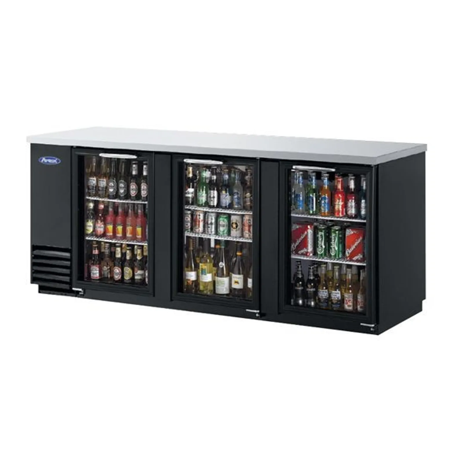 Atosa MBB90 - 3 Doors Refrigerated Back Bar Cooler with Glass Door