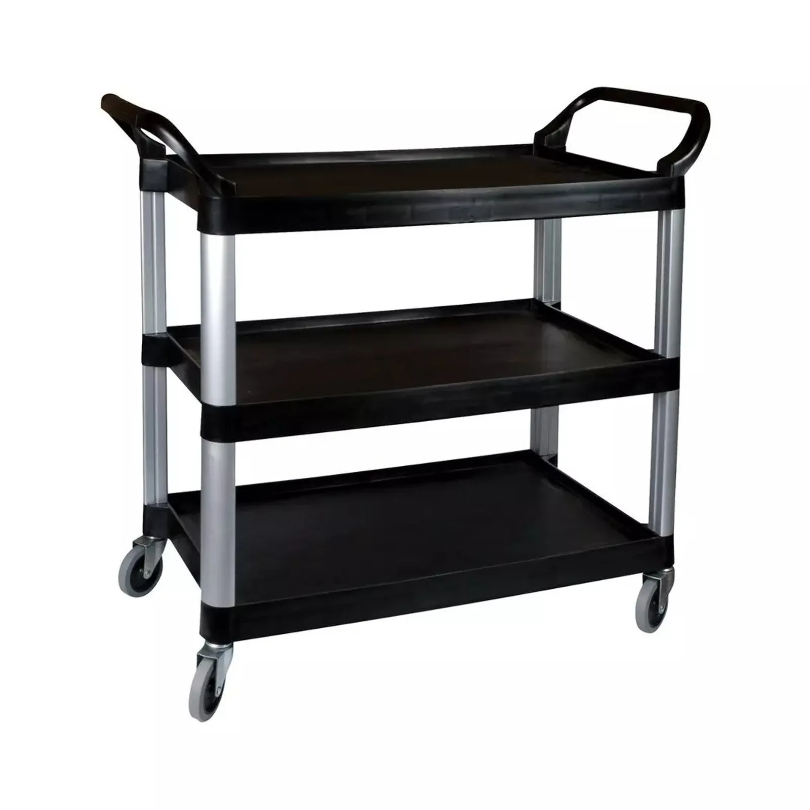 Caterrax TR-106 - Black Plastic Utility Trolley, 3 Shelf