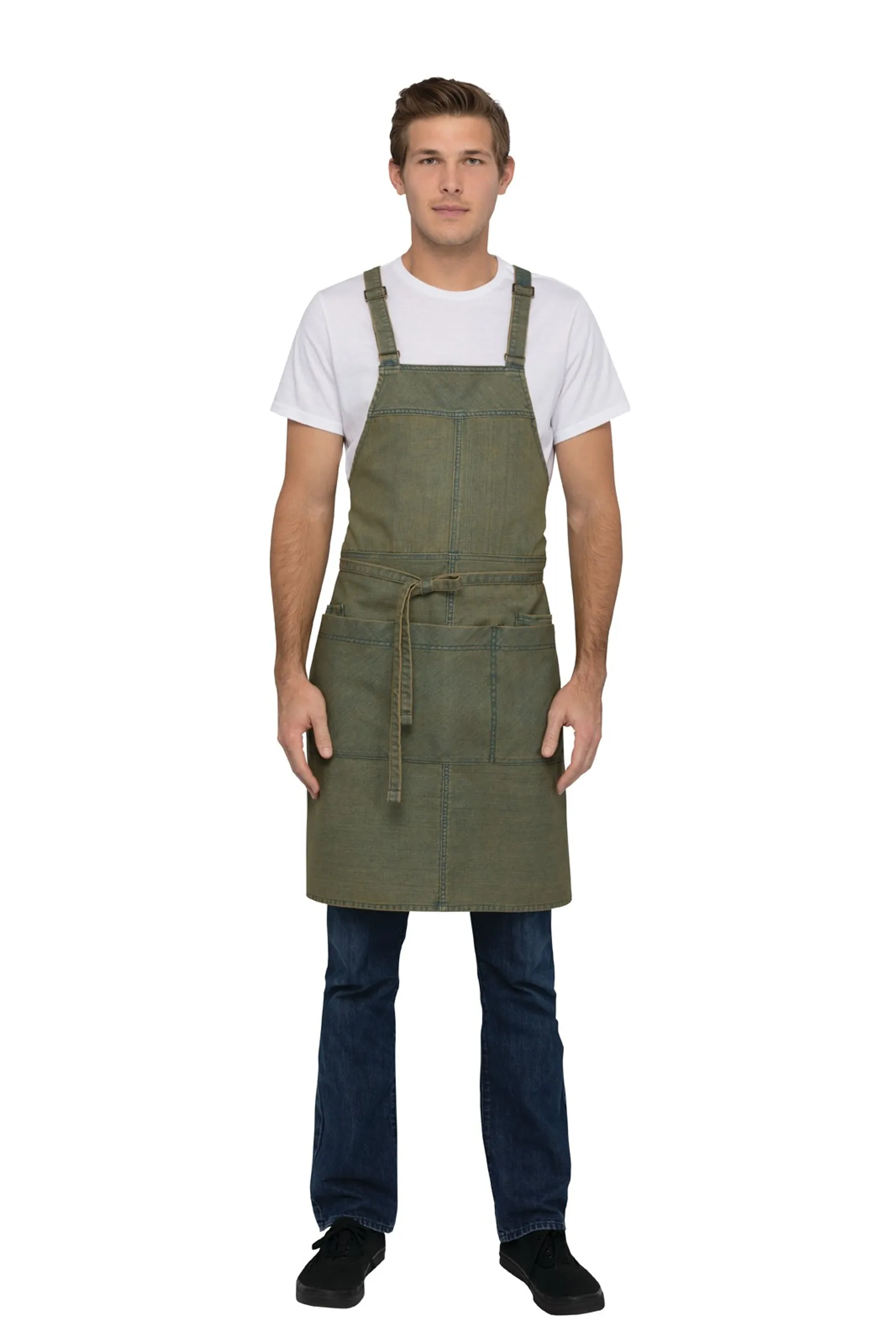 Chef Works ABX01 Uptown Cross-Back Bib Apron