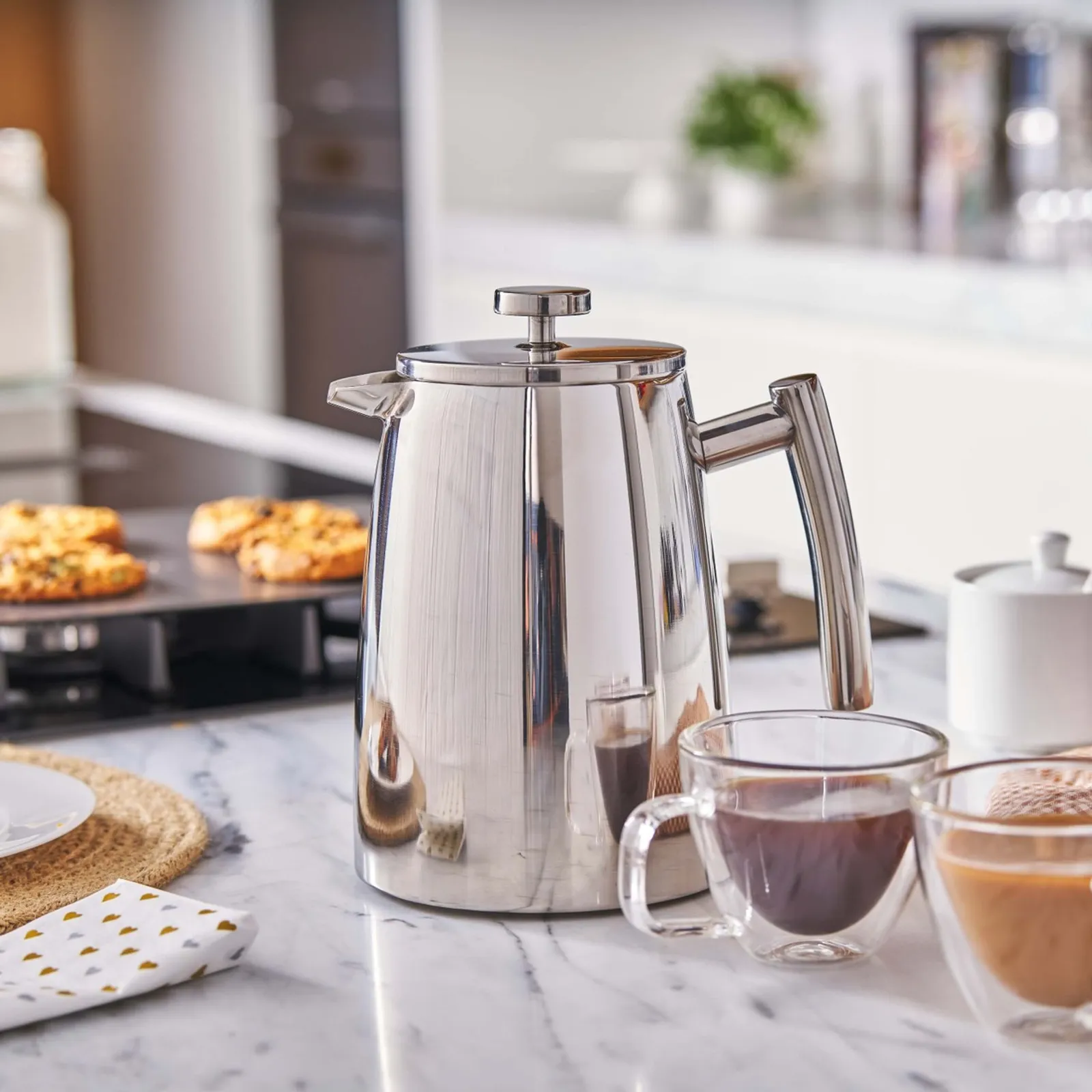 Avanti 15785- Modena Twin Wall Coffee Plunger - 1L / 8 Cup - Stainless Steel