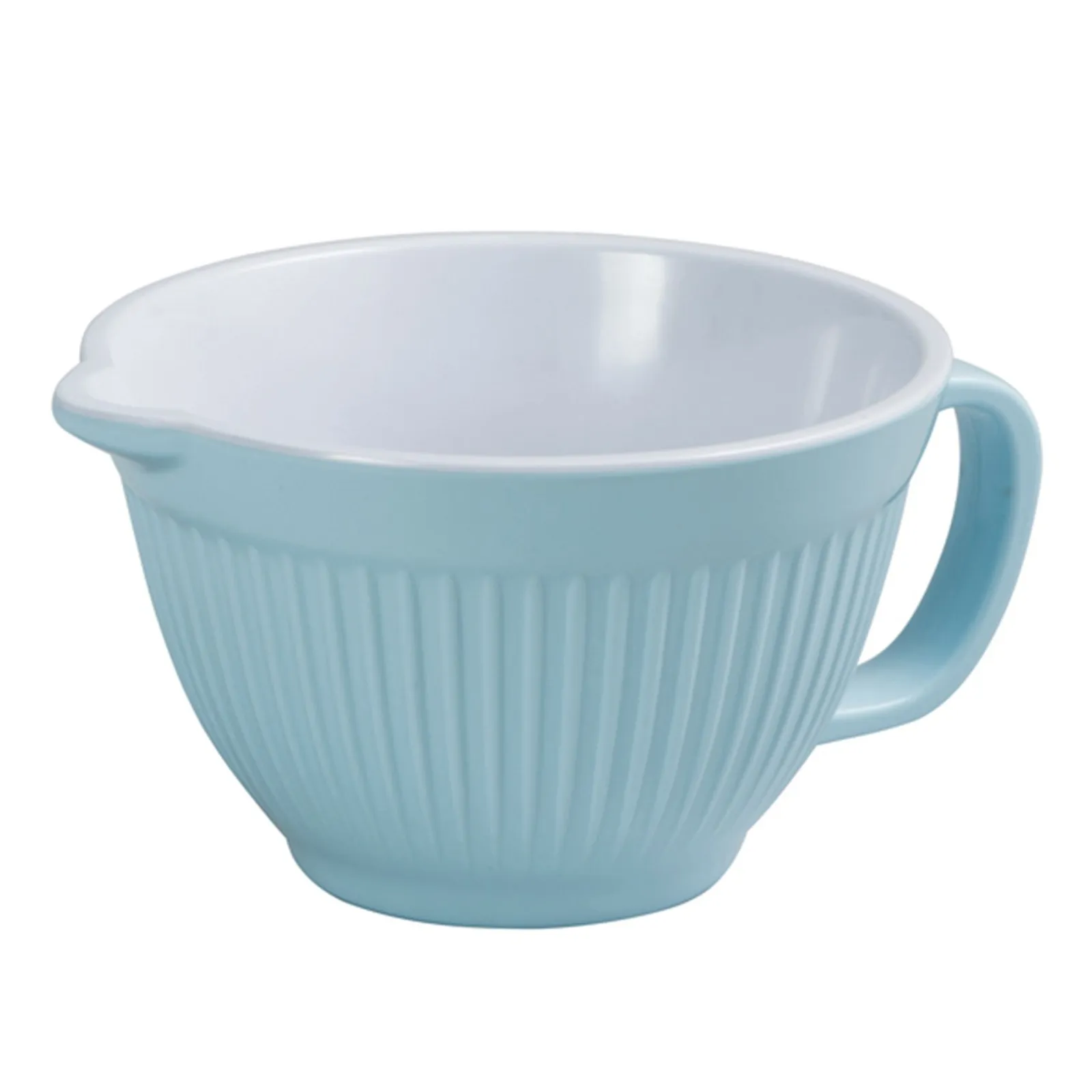 Avanti 16963 - Ribbed Mixing Bowl With Handle And Spout - 16cm / 1L - Duck Egg Blue