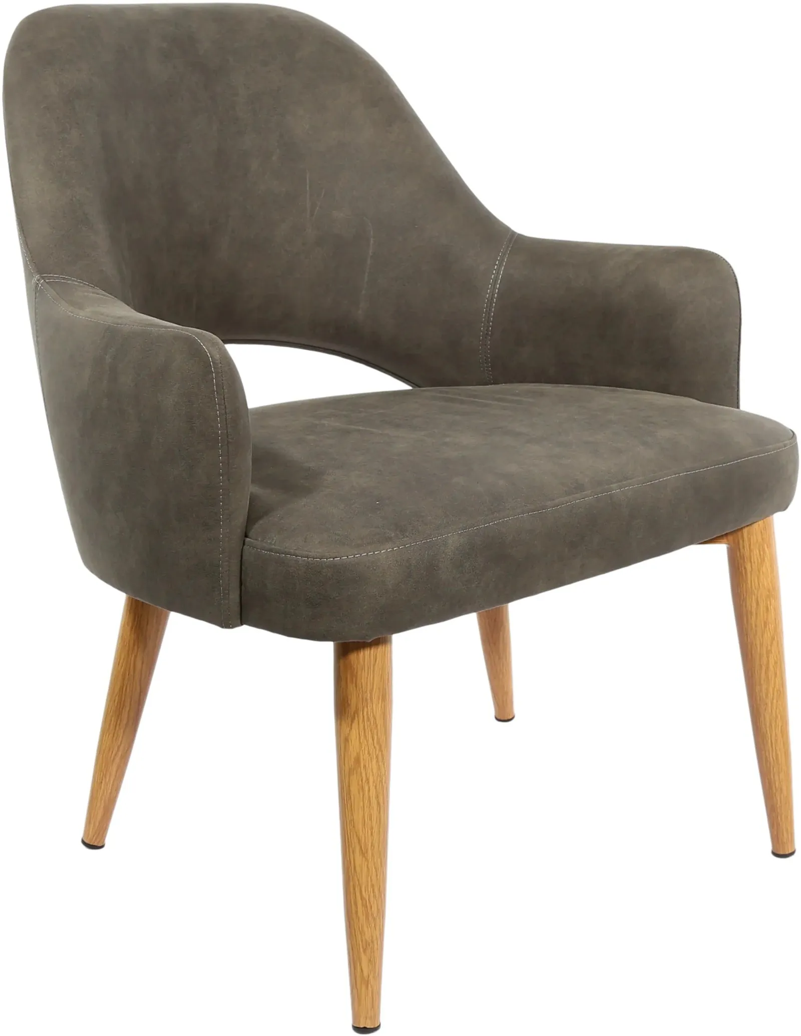 Durafurn BonBon Armchair - Metal Timber Image Base - Natural Oak