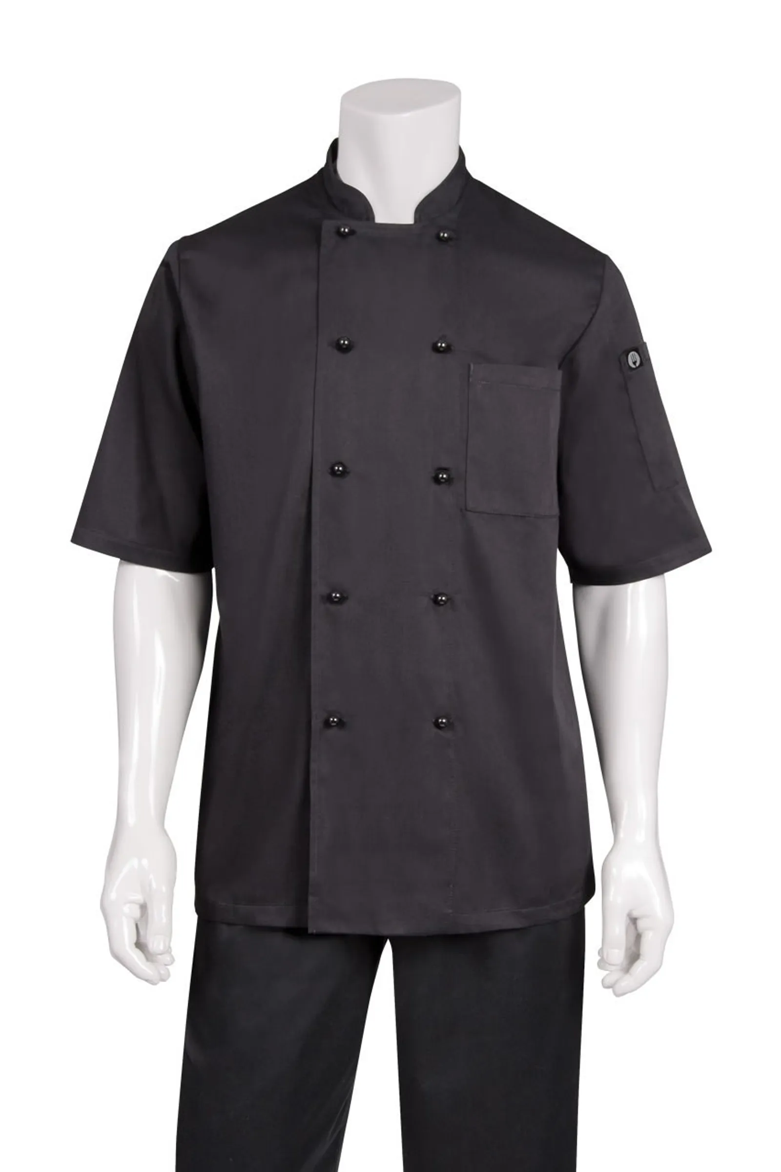Chef Works CBBS Canberra Black Basic Chef Jacket