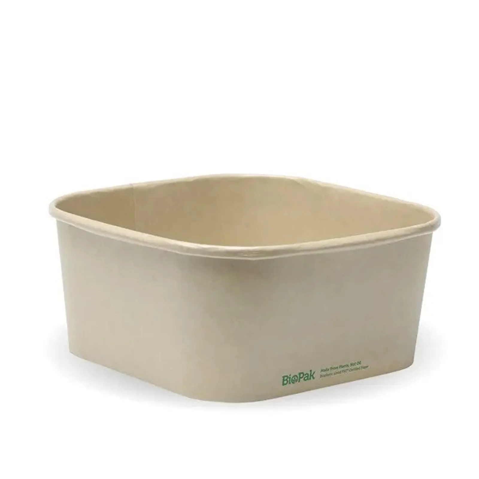 BioPak BB-SLB-1400-N - 1400ml Kraft BioBoard Square Takeaway Base