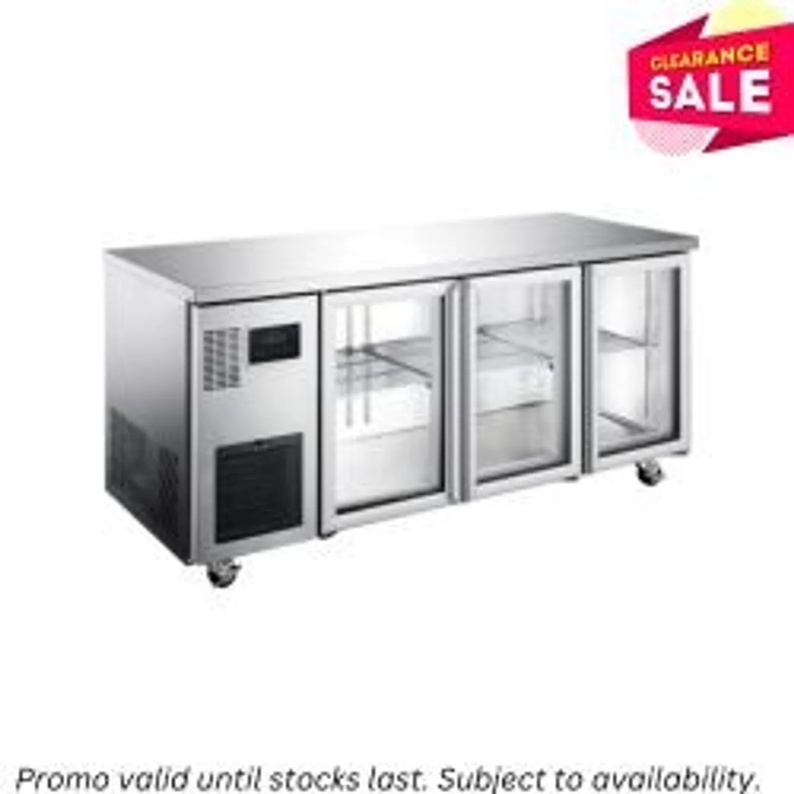 Williams HTU3GS Topaz - 3 Glass Door Undercounter Fridge - Aged Stock