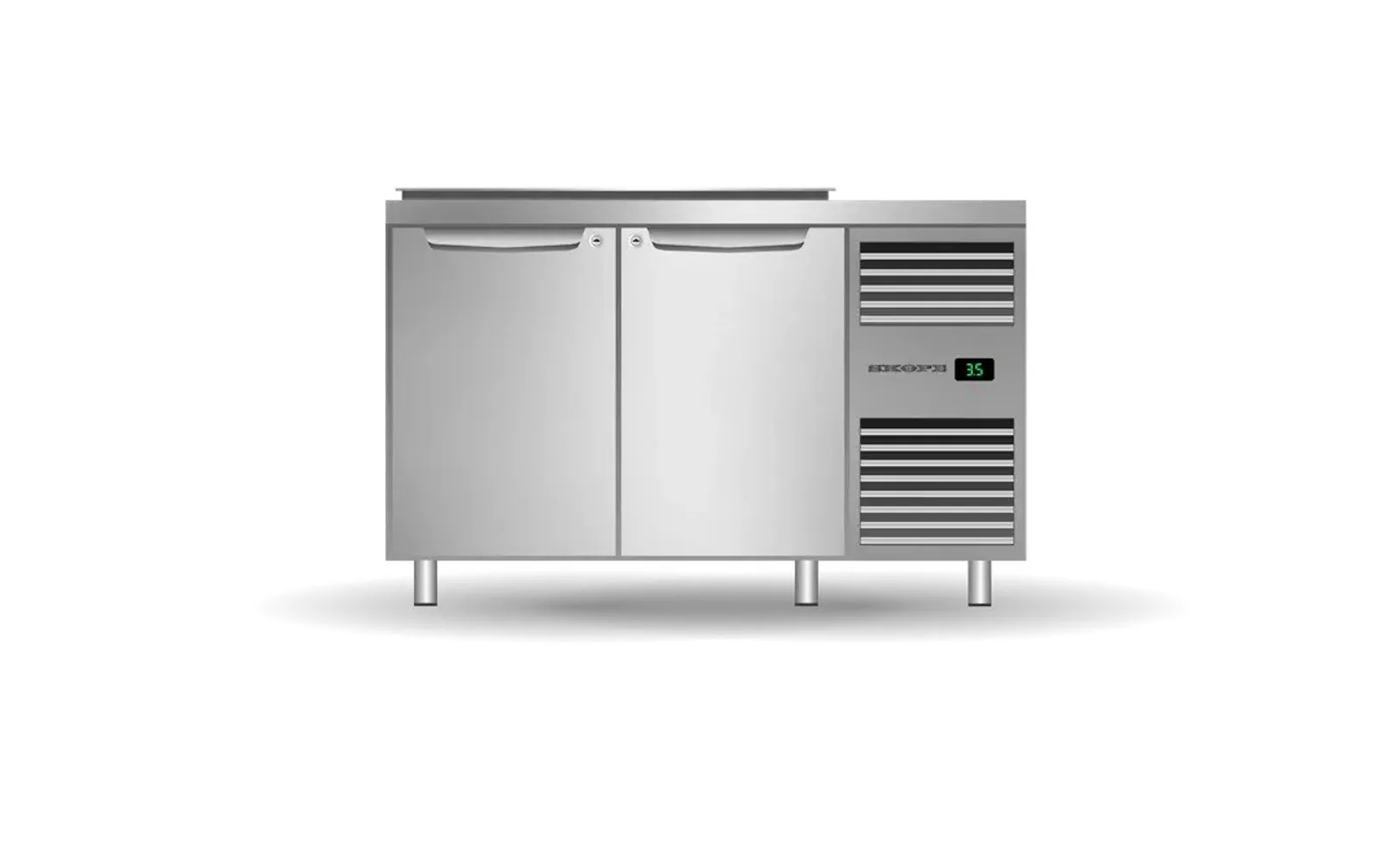 SKOPE PG13.PPS.DC.2.SD.RH - 2 Solid Door Salad Preparation GN1/3 Right Hand Fridge