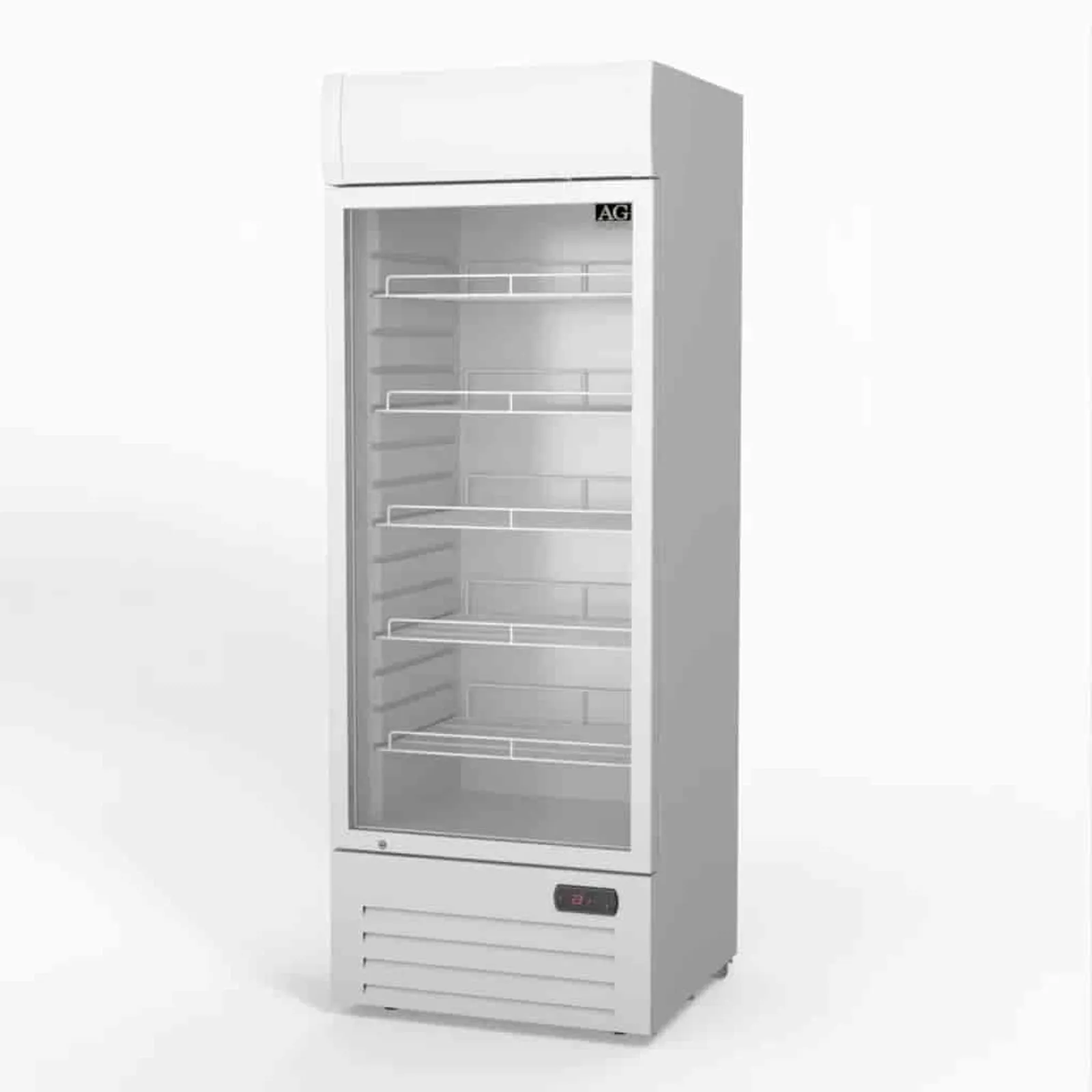 AG Equipment DF515WL - 515L Upright Glass Door Display/Drinks Fridge - White with Light Box