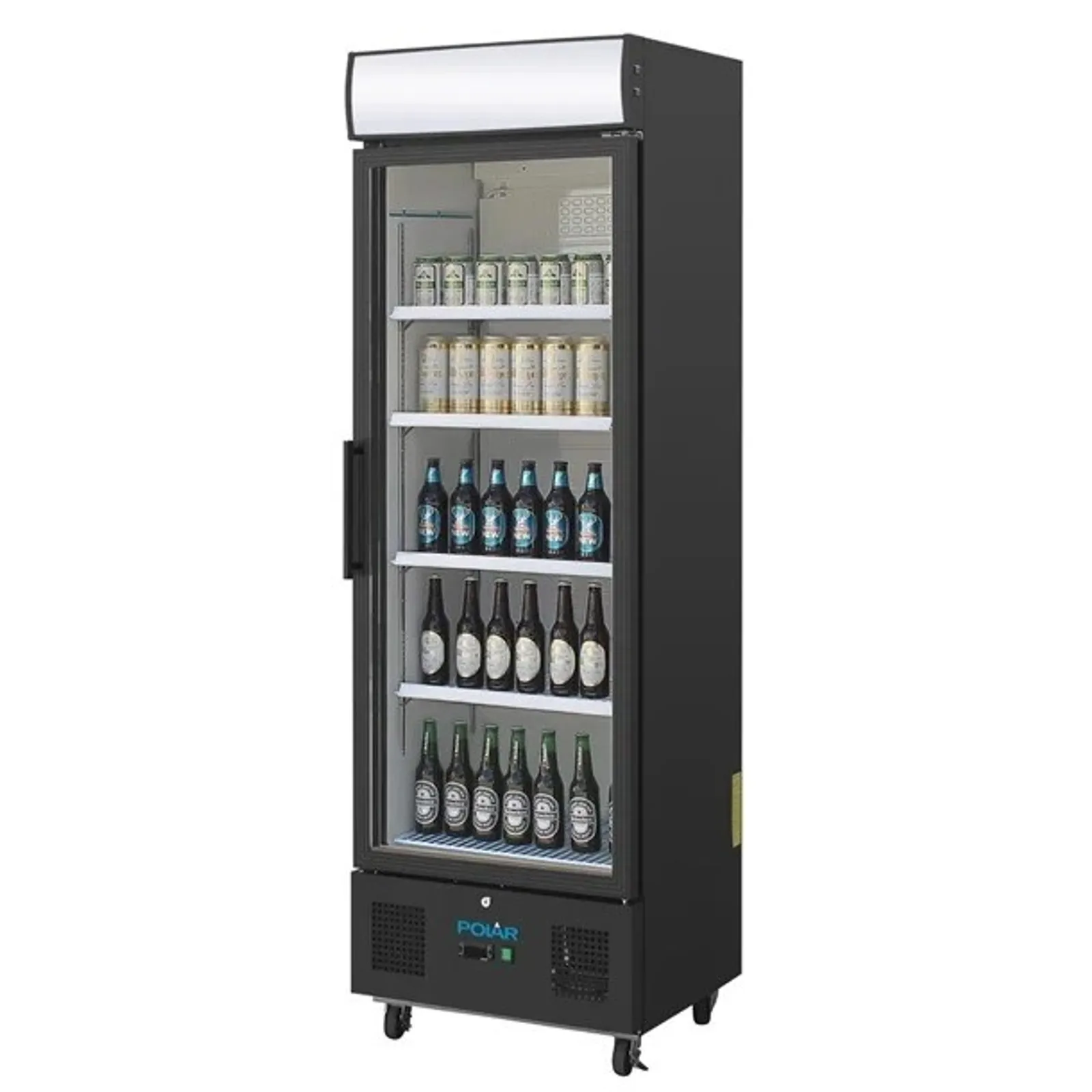 Polar GH427-A - G-Series Upright Display Fridge 368Ltr Black