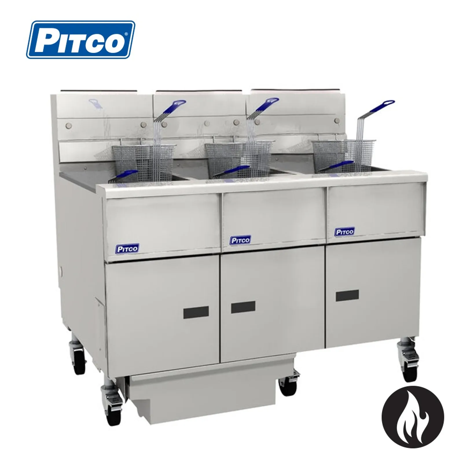 Pitco SG14-3/FD - Millivolt 3 Bank Fryer, Gas