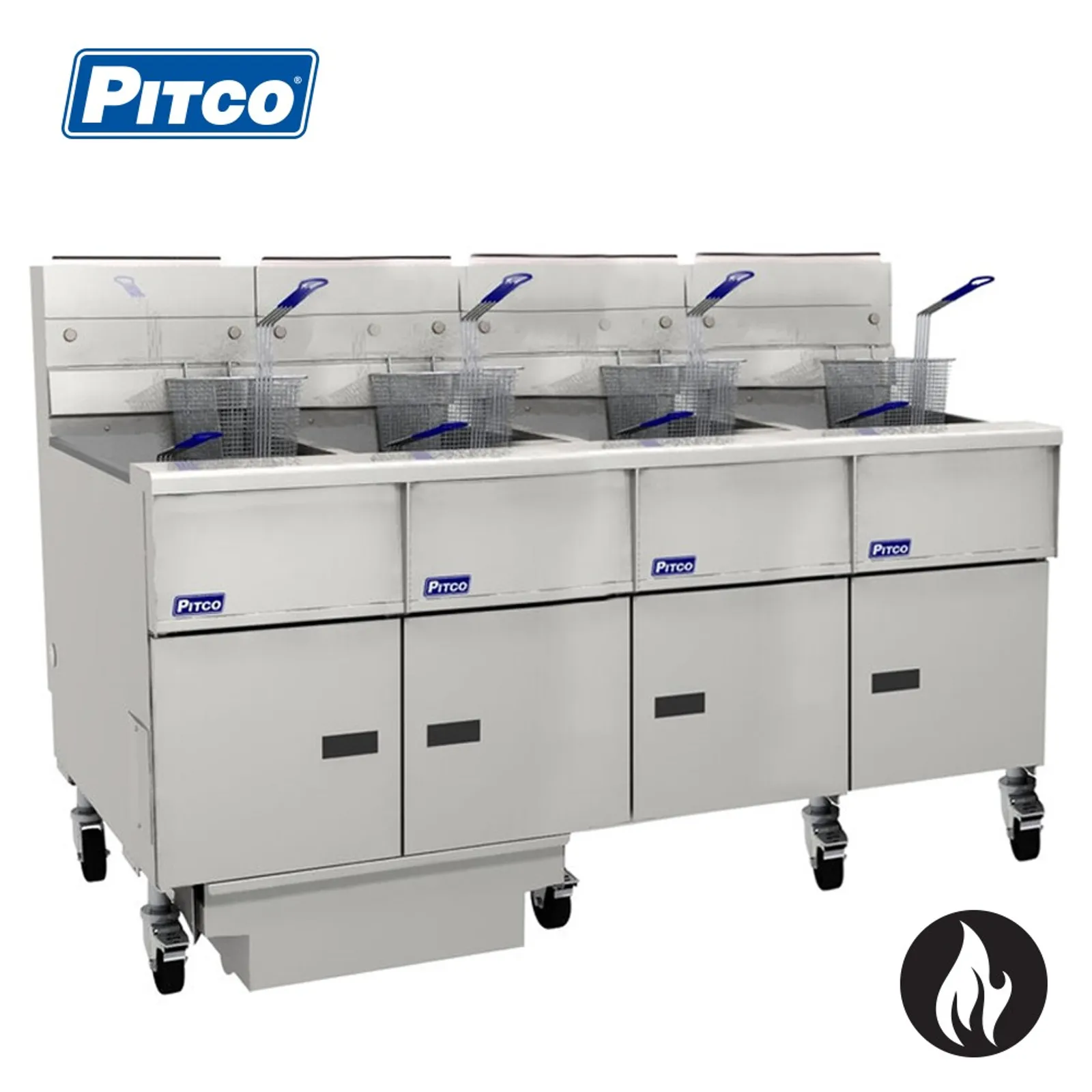 Pitco SG14-4/FD - Millivolt 4 Bank Fryer, Gas