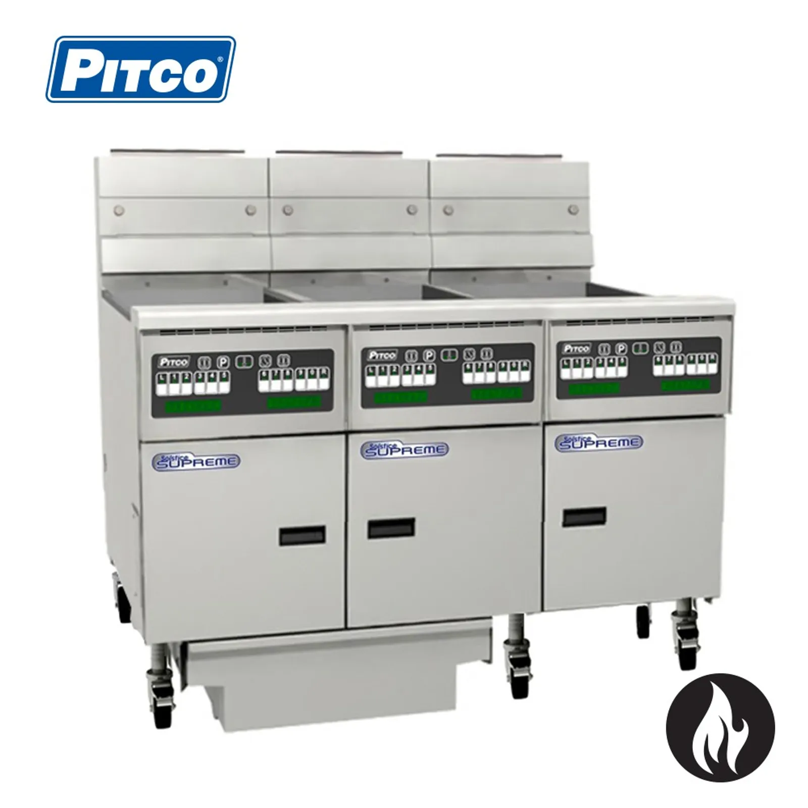 Pitco SSH55C-3/FD - Solstice Supreme 3 Bank Fryer, Gas