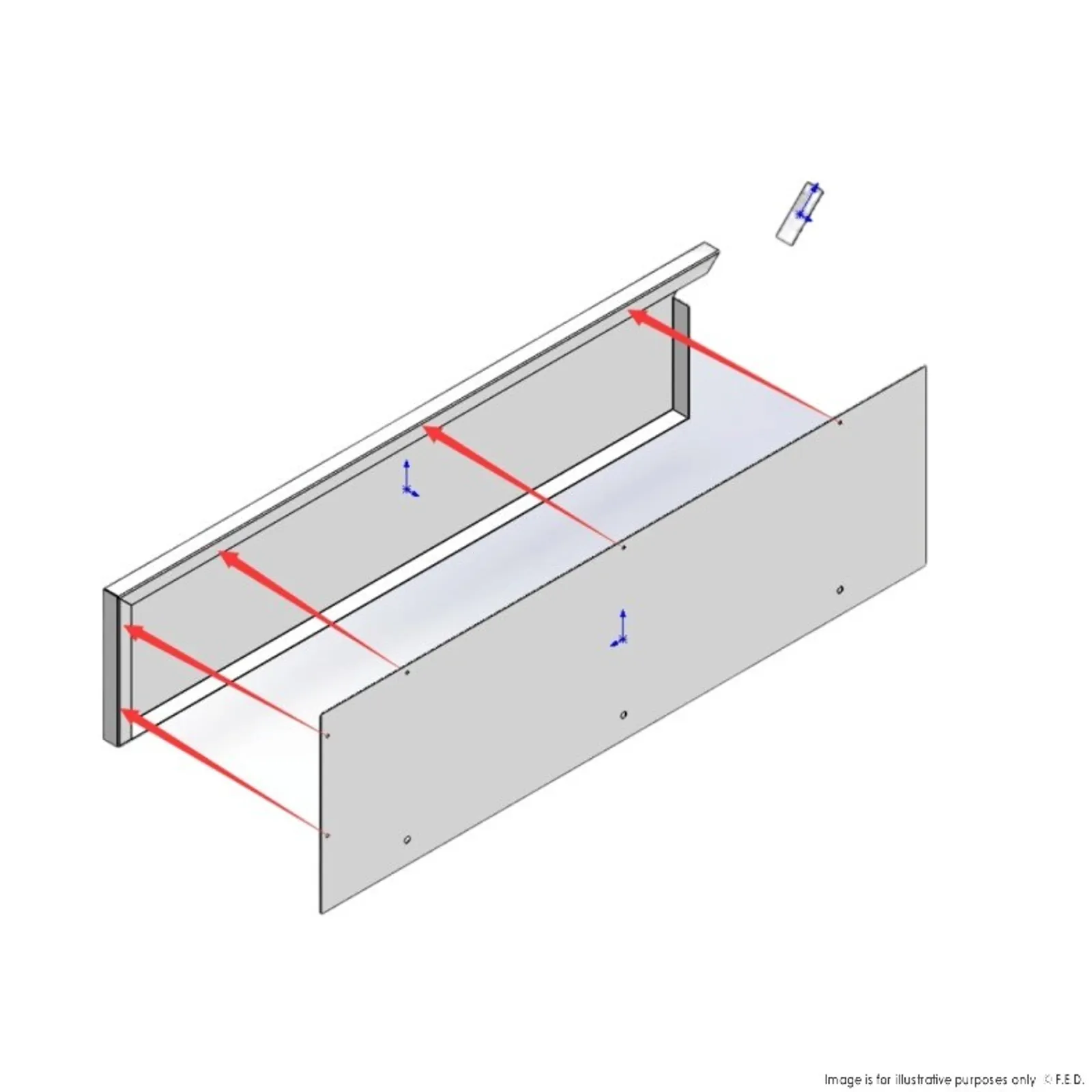 Modular System WBB7-SBL - Splashback Extension for Premium 700 Series Bench