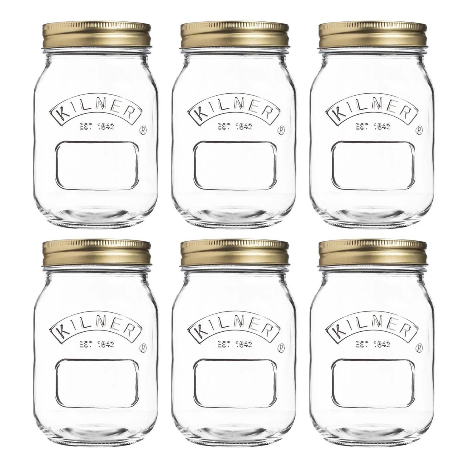 Kilner 01609 - Genuine Preserve Jar Set of 6, 500ml