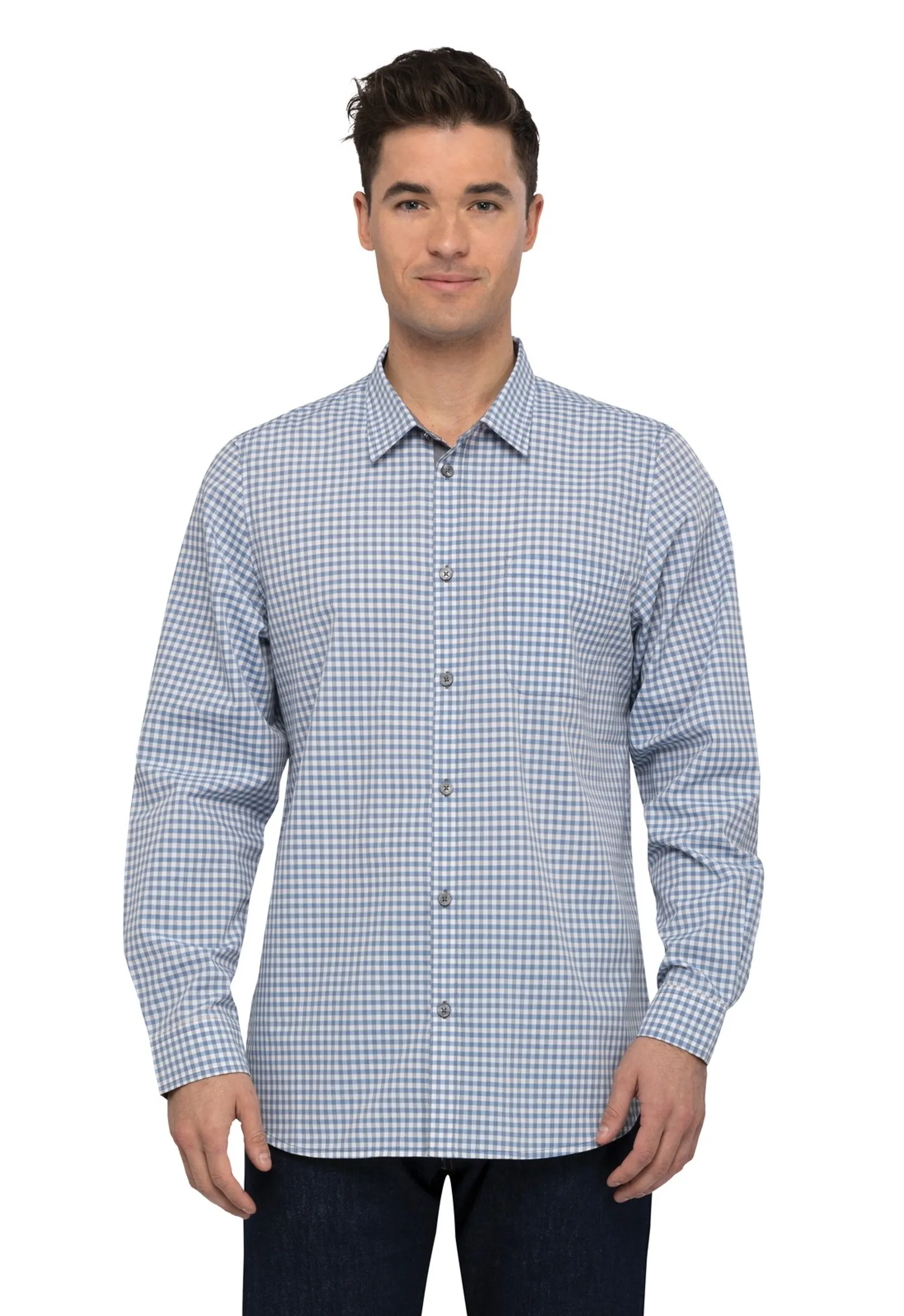 Chef Works SHC05 Long Sleeve Mens Gingham Shirt
