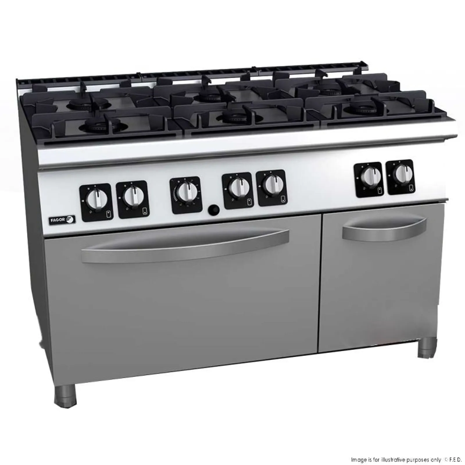 Fagor Professional C-G761H - Kore 700 Series 6 Burner Gas Range with Gas Oven - Clearance