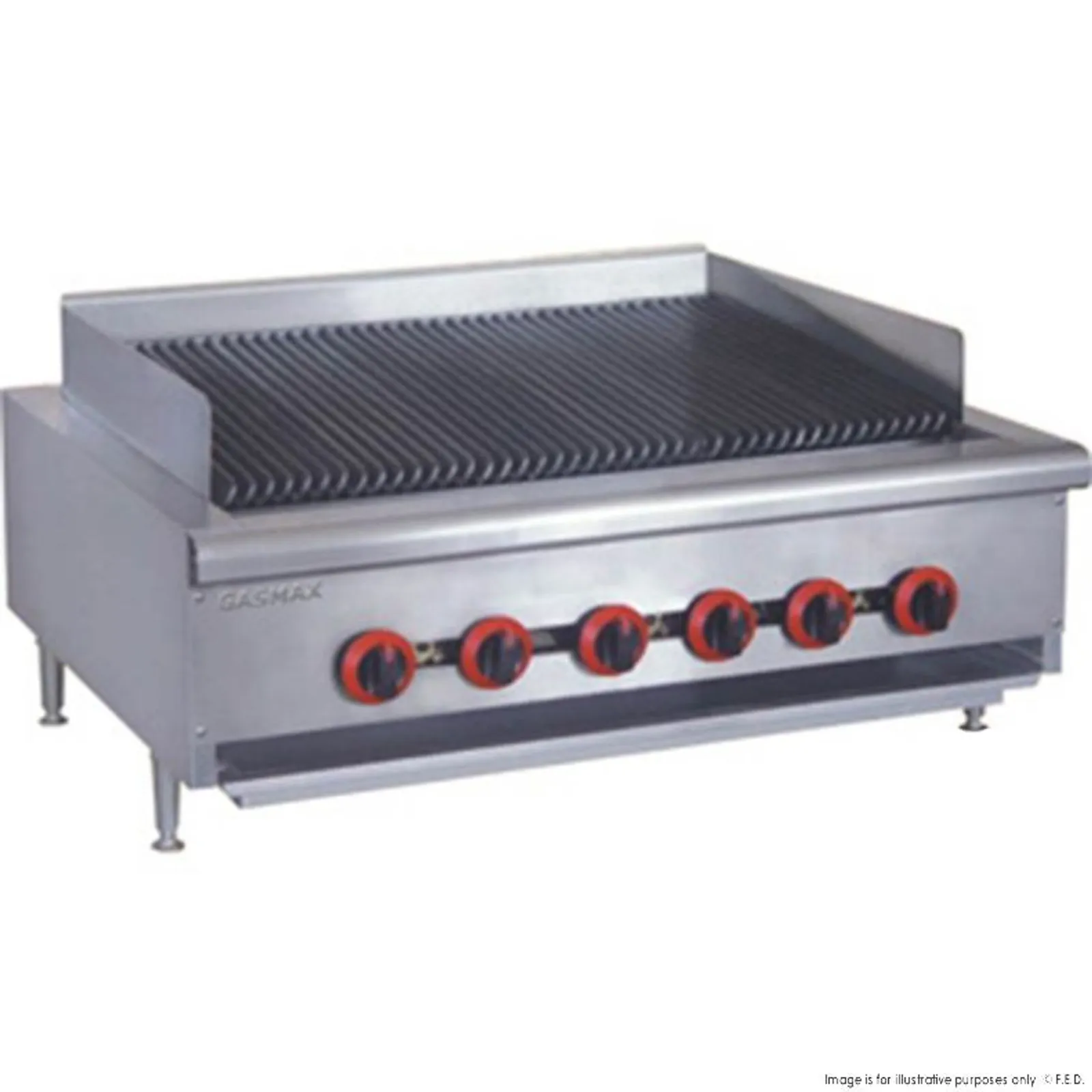 Gasmax QR-36E - Natural Gas 6 Burner Char Grill Top - Clearance
