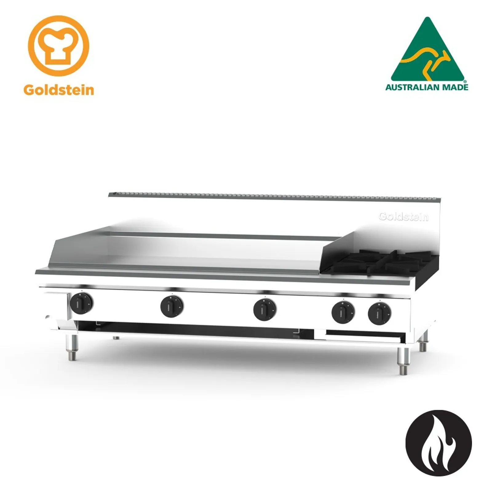 Goldstein PFB36G2-X - 2 Burner and 914mm Griddle Gas Cooktop