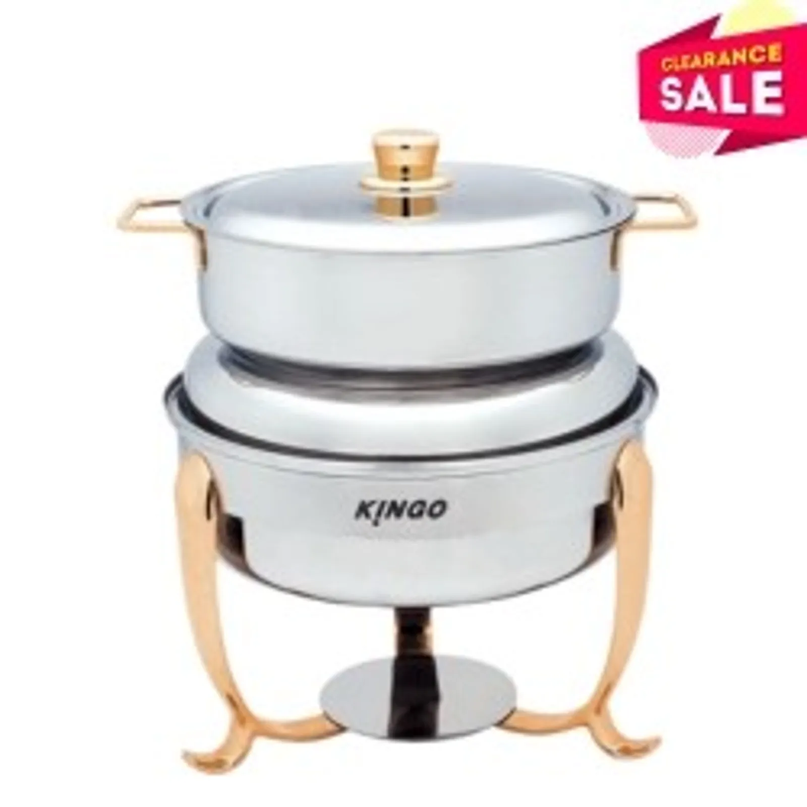 Kingo KG2605 - Round Soup Station with Gilt Legs and Handles - 2NDs