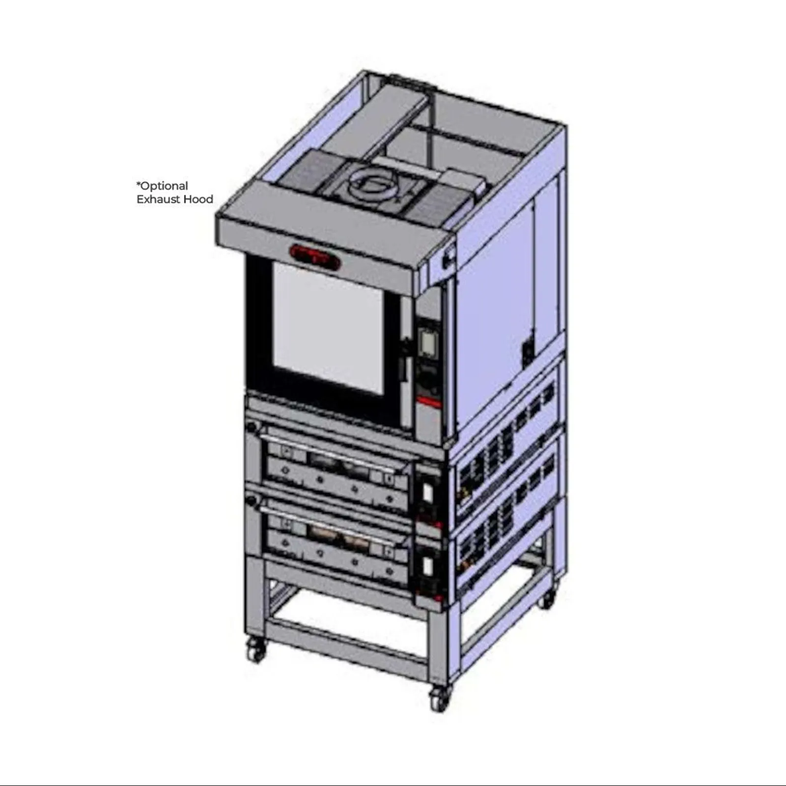 Zanolli TAE62SL - Combi Teorema Baking Tower - 6 Tray Convection | 2 + 2 Tray Double Deck Oven | Mobile Stand
