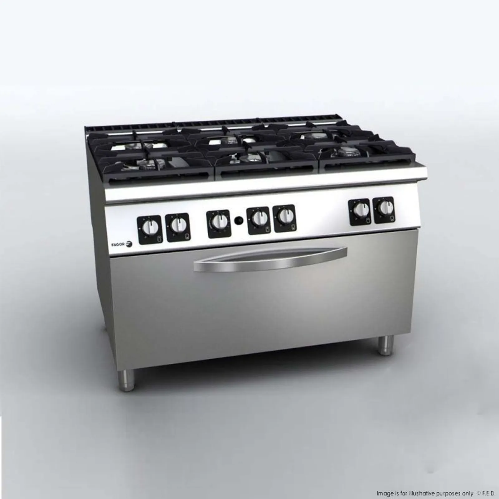 Fagor Professional C-G961OPH - Kore 900 Series Gas 6 Burner with Gas Oven - Clearance (2)