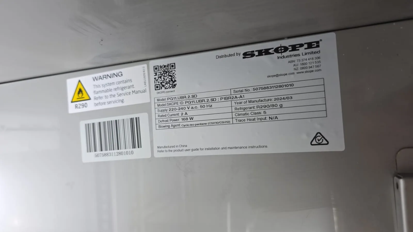 SKOPE ProSpec PG11.UBR.2.SD - 2 Solid Door Underbench GN 1/1 Fridge - Clearance