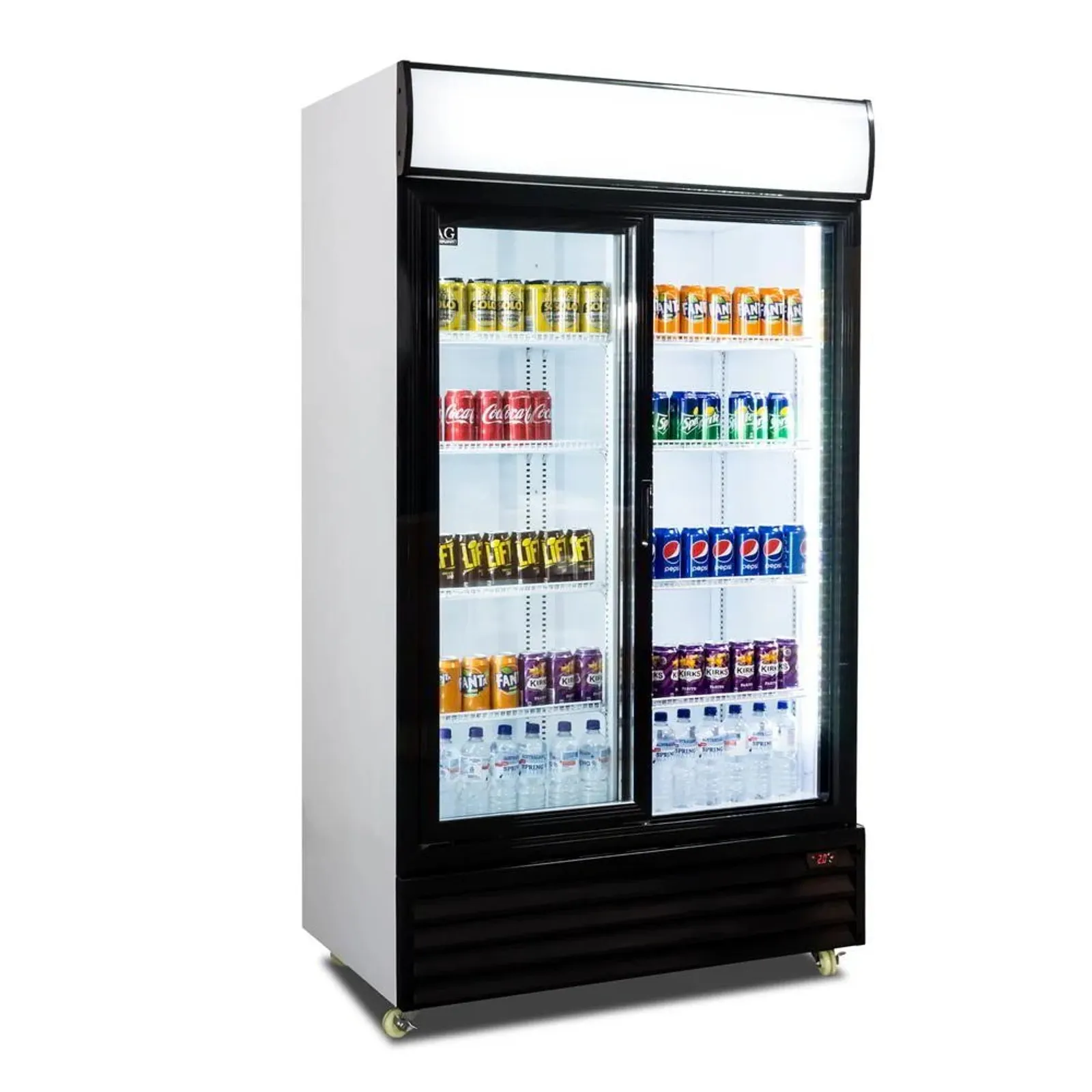 AG Equipment CU1000TNG-SD - 1000L Double Sliding Door Upright Display Fridge - Glass Door