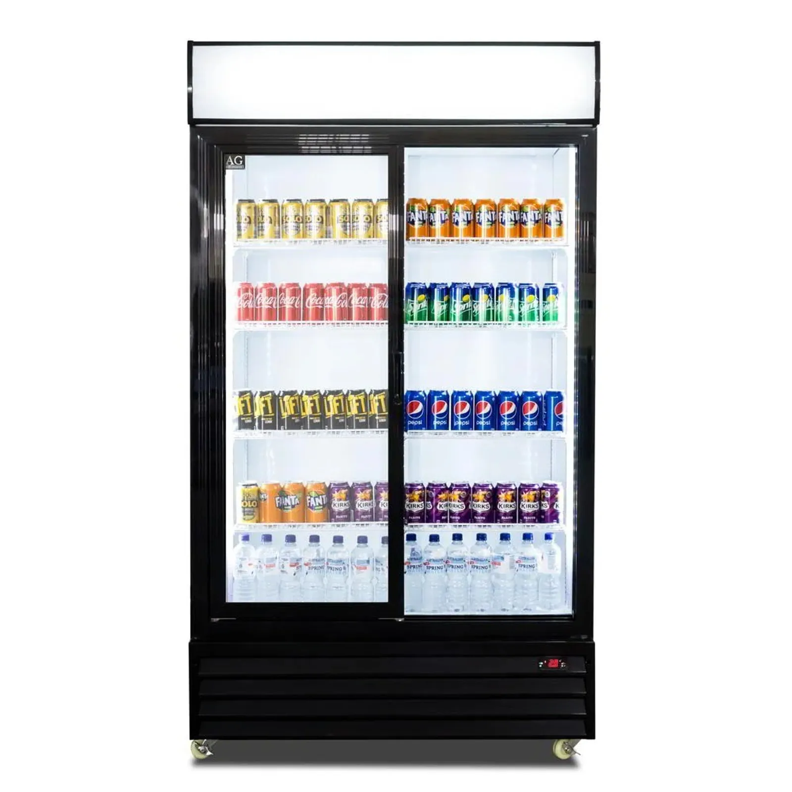 AG Equipment CU1000TNG-SD - 1000L Double Sliding Door Upright Display Fridge - Glass Door