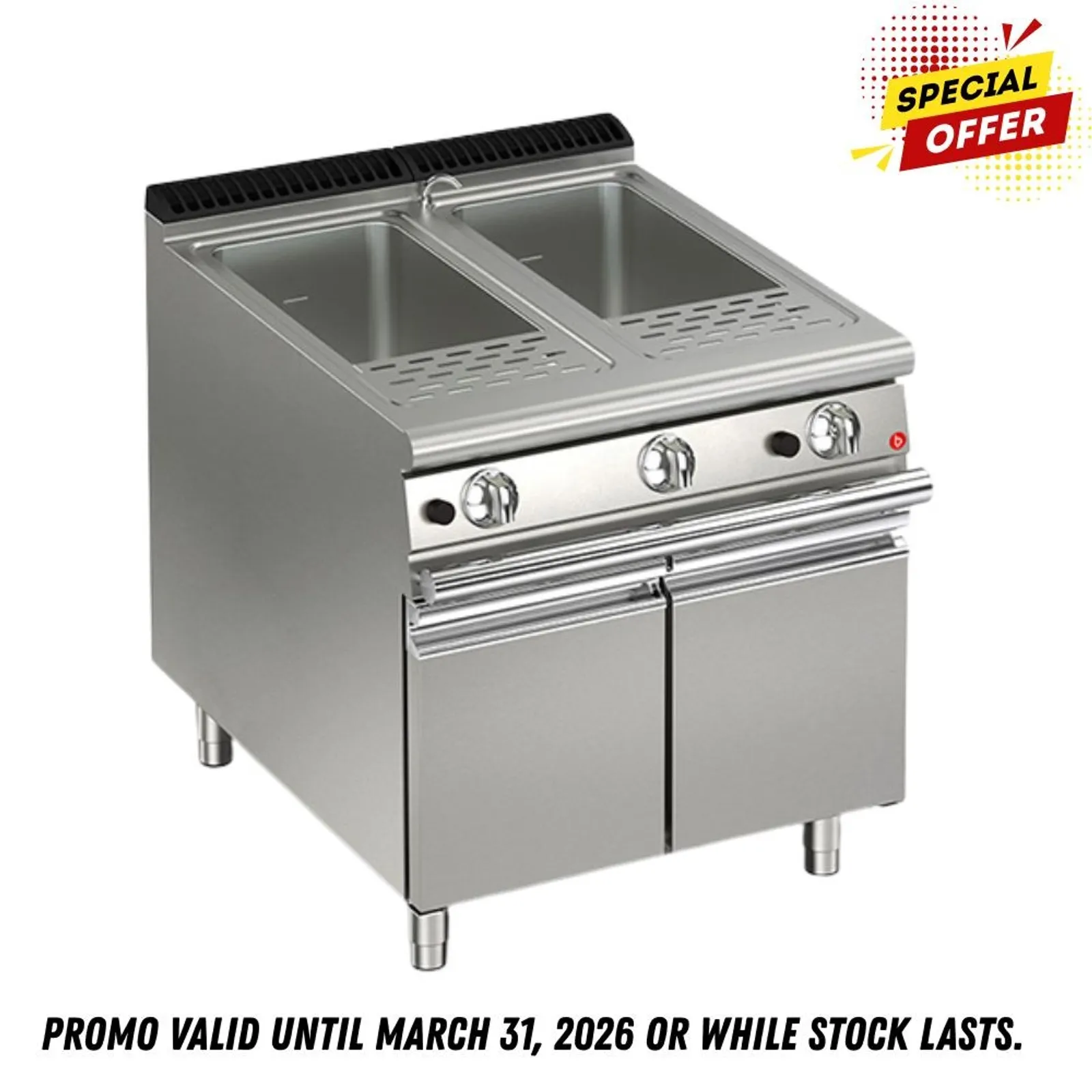 Baron Q70CP/G800 - 26+26L Double Basin Gas Pasta Cooker