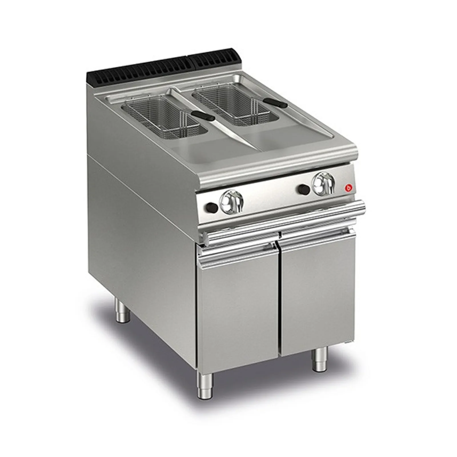 Baron Q70FRI/G610 - 10+10L Split Pot Gas Deep Fryer With Piezo Ignition