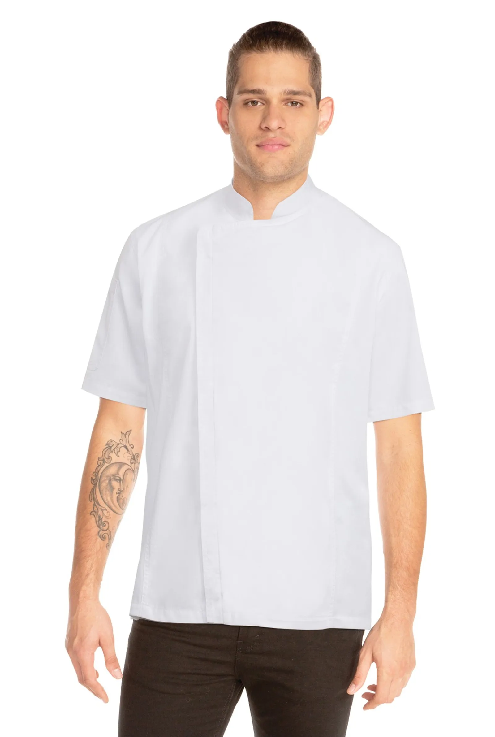 Chef Works SSSN-WHT Cannes Press Stud White Chef Jacket