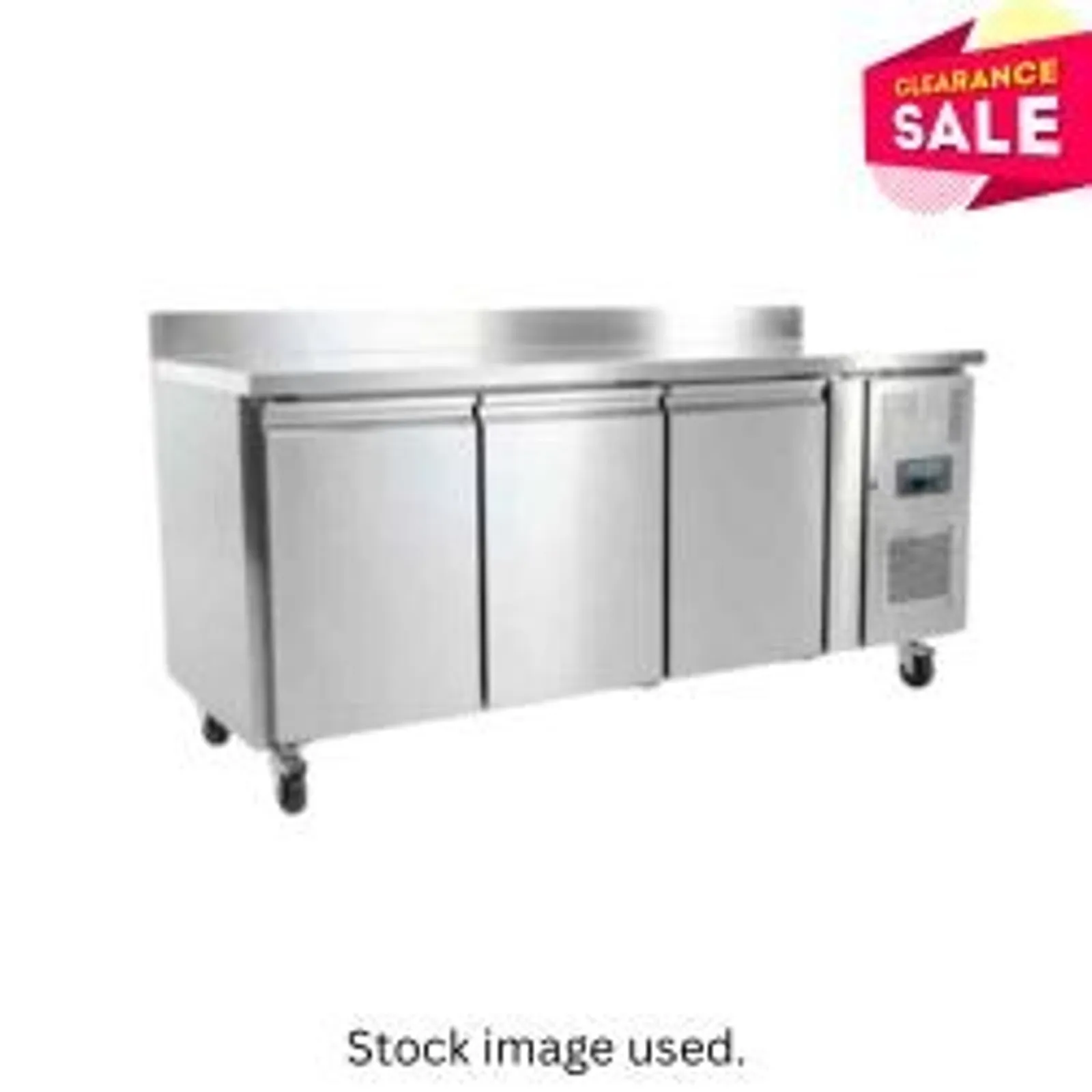 Polar UA065-A - 3 Door Counter Fridge with Upstand - 417Ltr - Clearance