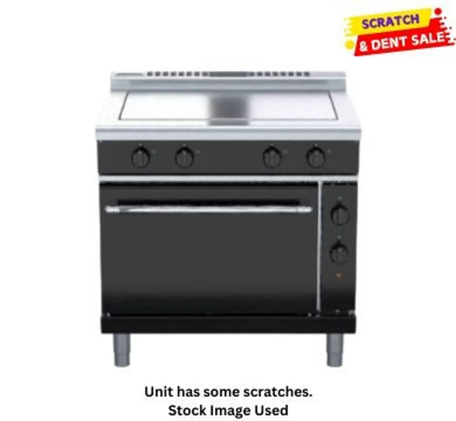 Waldorf Bold RNLB8114E - 900mm Electric Solid Top Static Oven Range Low Back Version - Clearance
