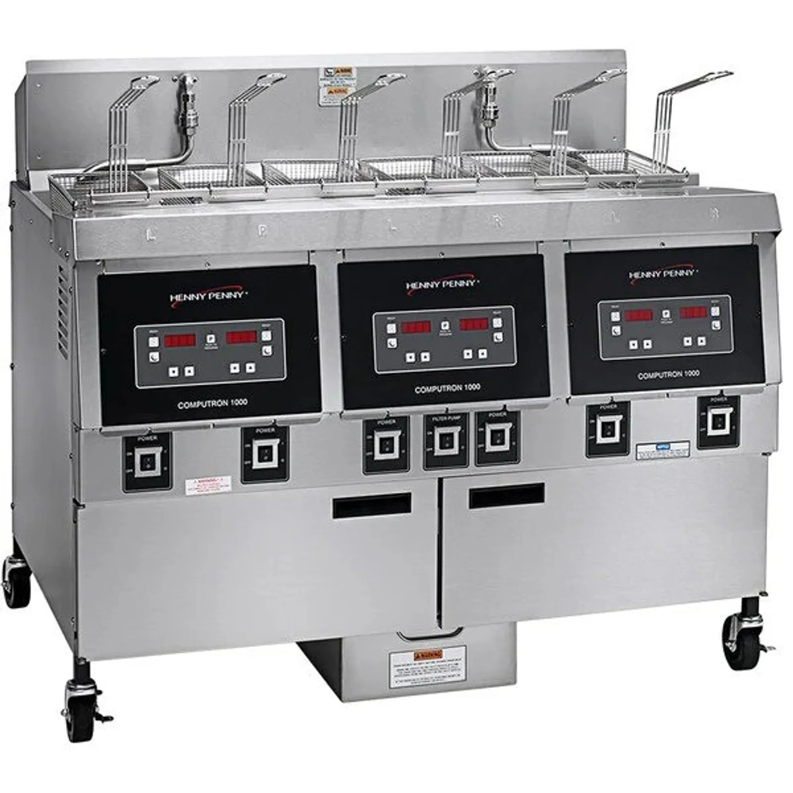 Henny Penny OFG323 1000 - Triple Well Gas Open Fryer with Computron 1000 Controls