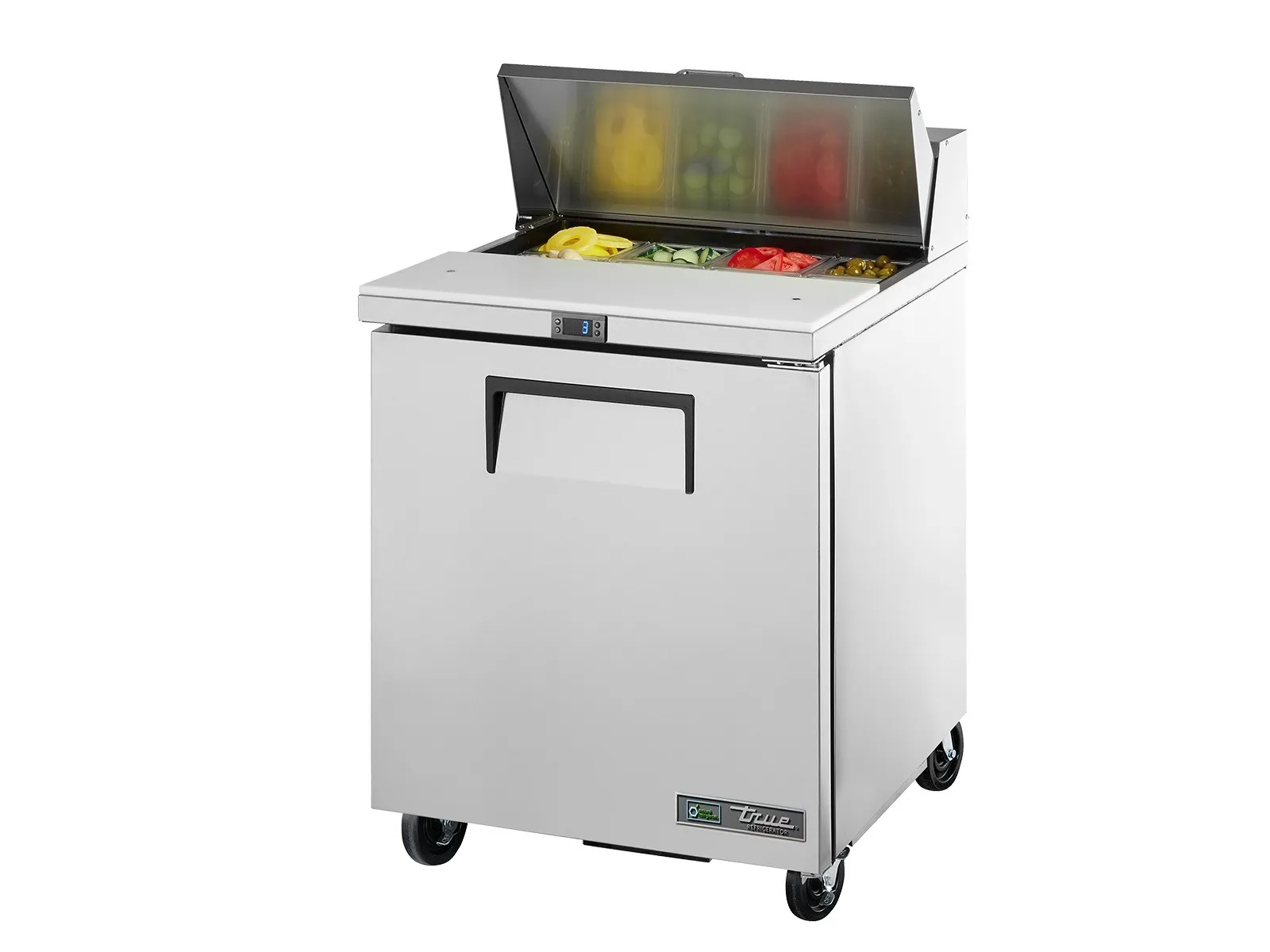 True Refrigeration TSSU-27-08-HC - Prep Table, 8x 1/6 Top Pans, 1 Solid Swing Door