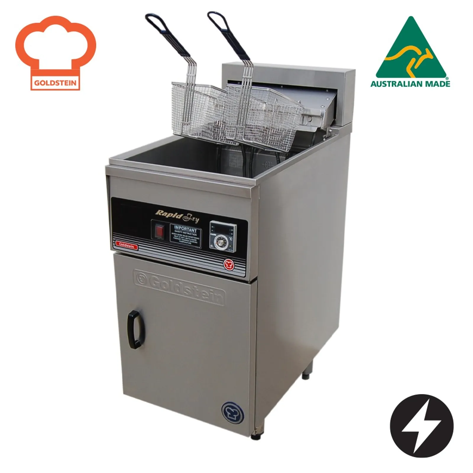 Goldstein FRE18/1DL - 800 Series Rapid Fry Fryer 457mm Wide