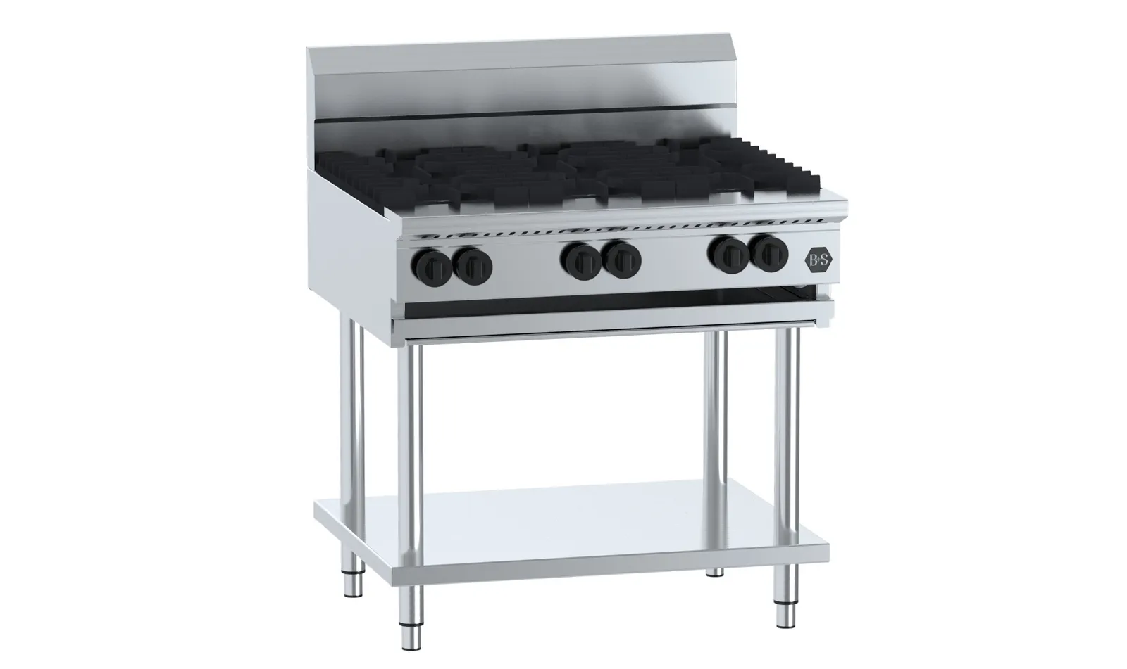 B&S BLACK BT-SB6 Six Burner Boiling Top