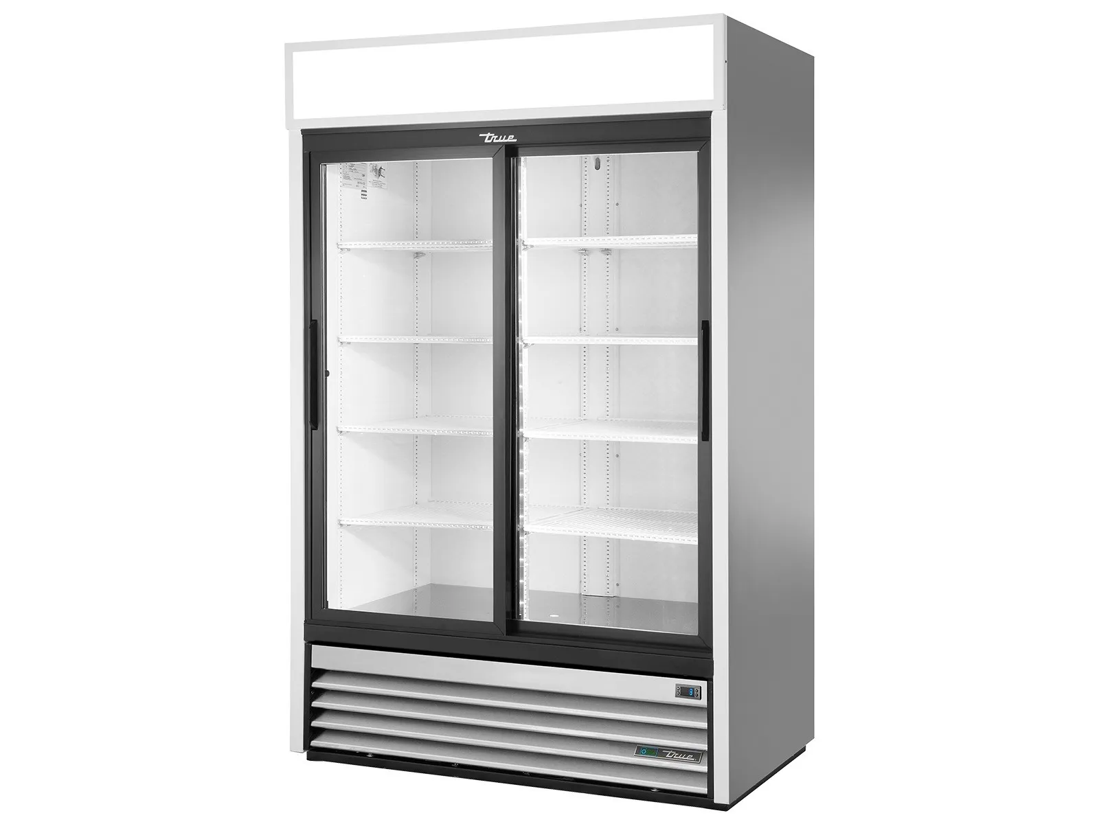True Refrigeration GDM-47-HC-LD - Upright Retail Merchandiser Refrigerator, 2 Full Glass Slide Doors
